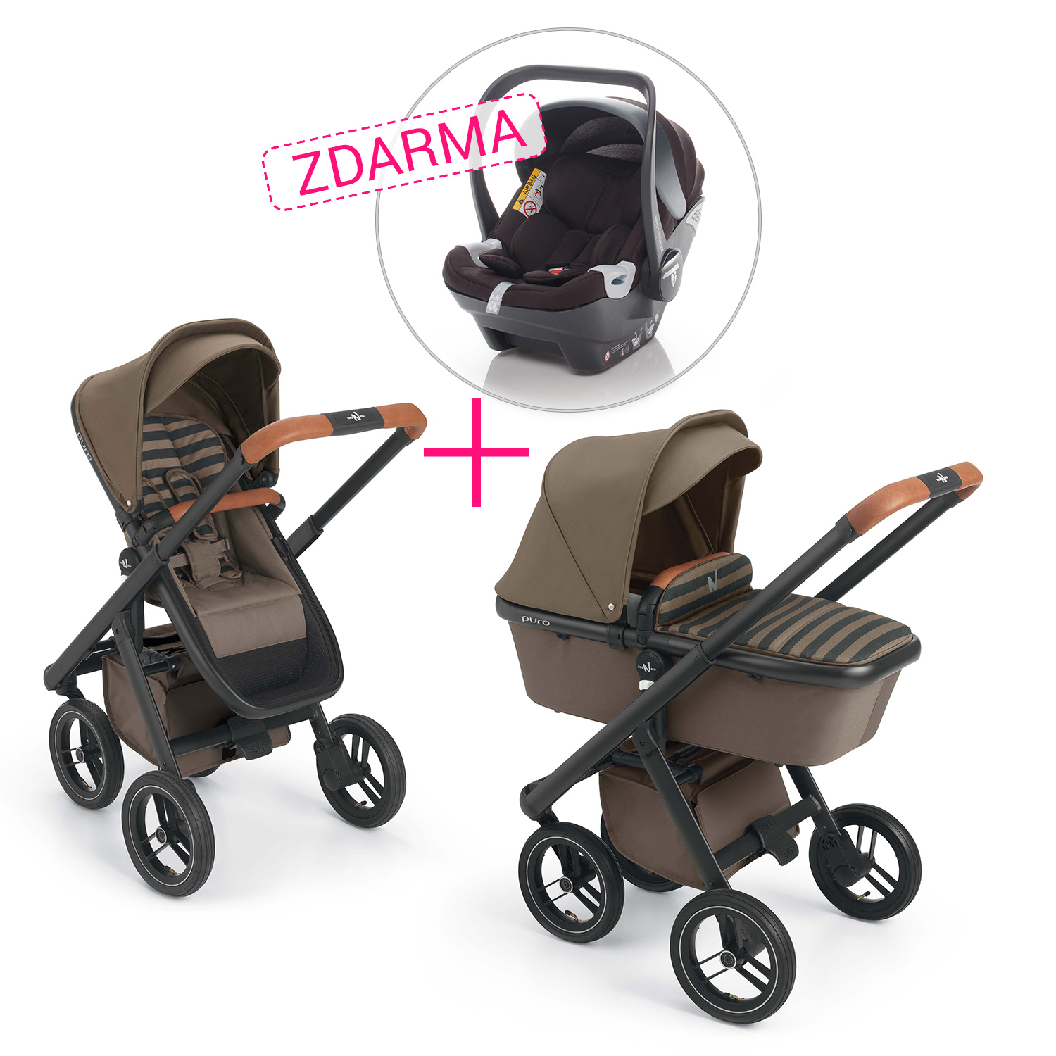 NEONATO SET Kočárek Puro + autosedačka X1 ZDARMA, Col.55A