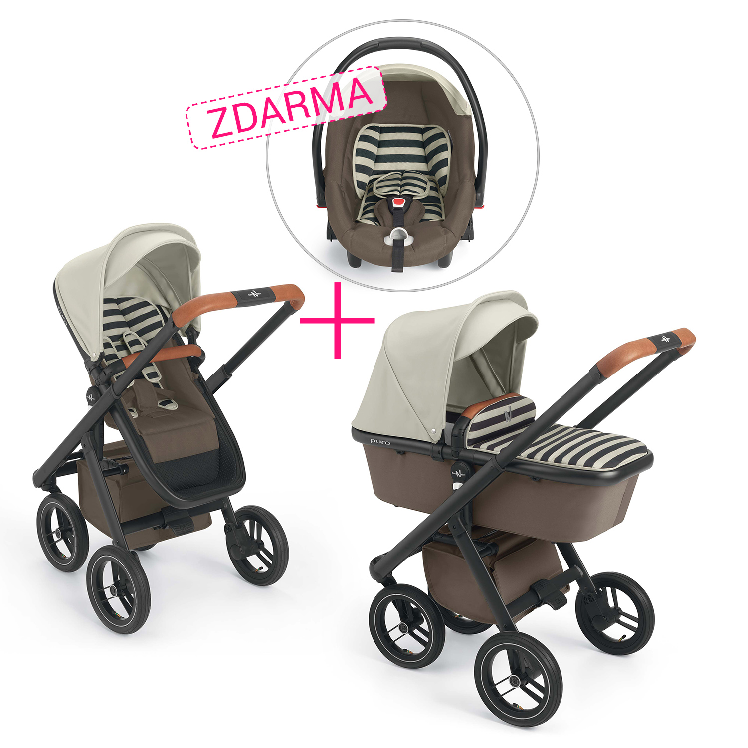 NEONATO SET Kočárek Puro + autosedačka Puro ZDARMA, Col.56A
