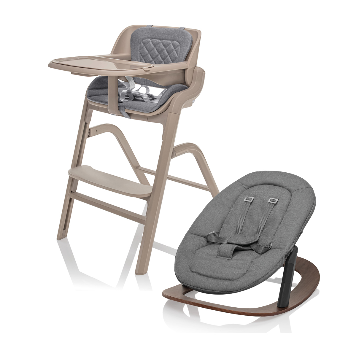 Set židlička Inspira + novorozenecký set + houpací základna, Cookie Beige