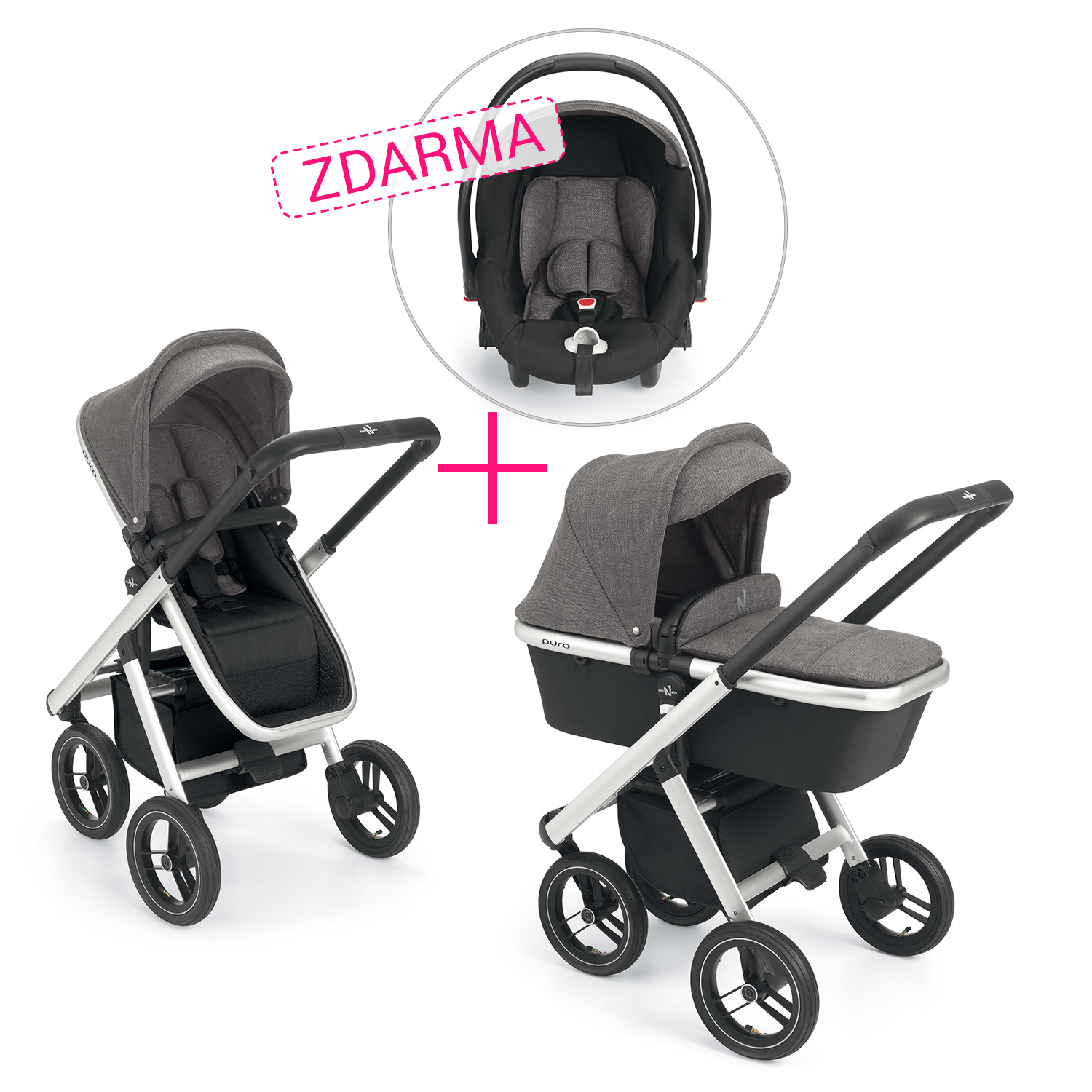 NEONATO SET Kočárek Puro + autosedačka Puro ZDARMA, Col.54A