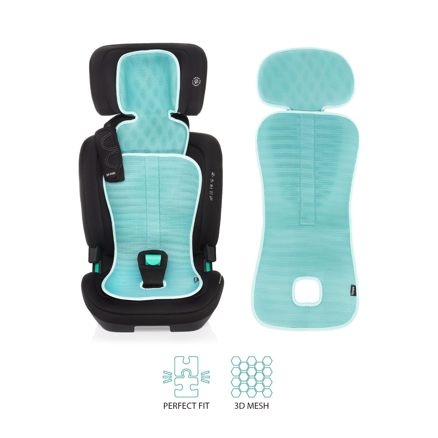 ZOPA Prodyšná podložka do autosedačky Breeze sk. 2/3, Ice Grey