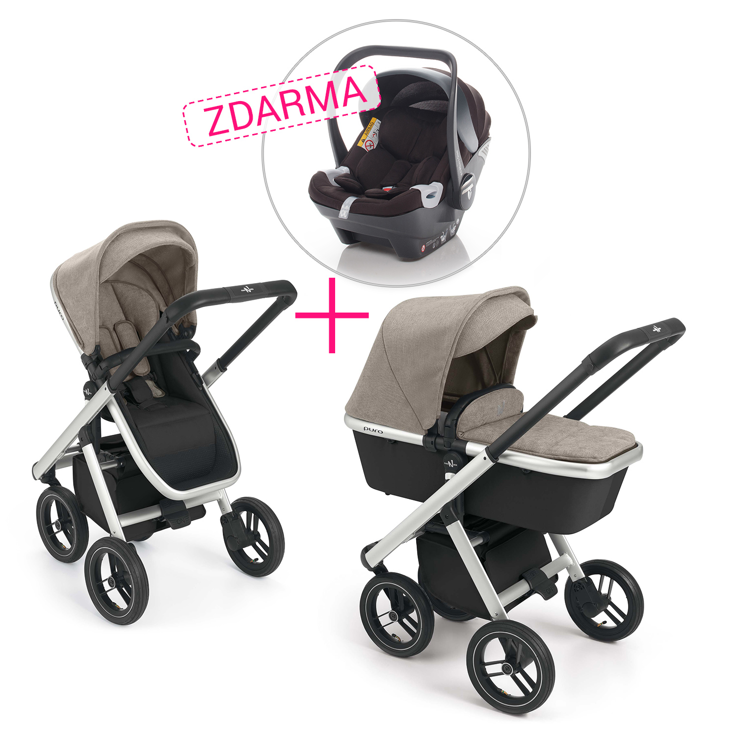 NEONATO SET Kočárek Puro + autosedačka X1 ZDARMA, Col.53A