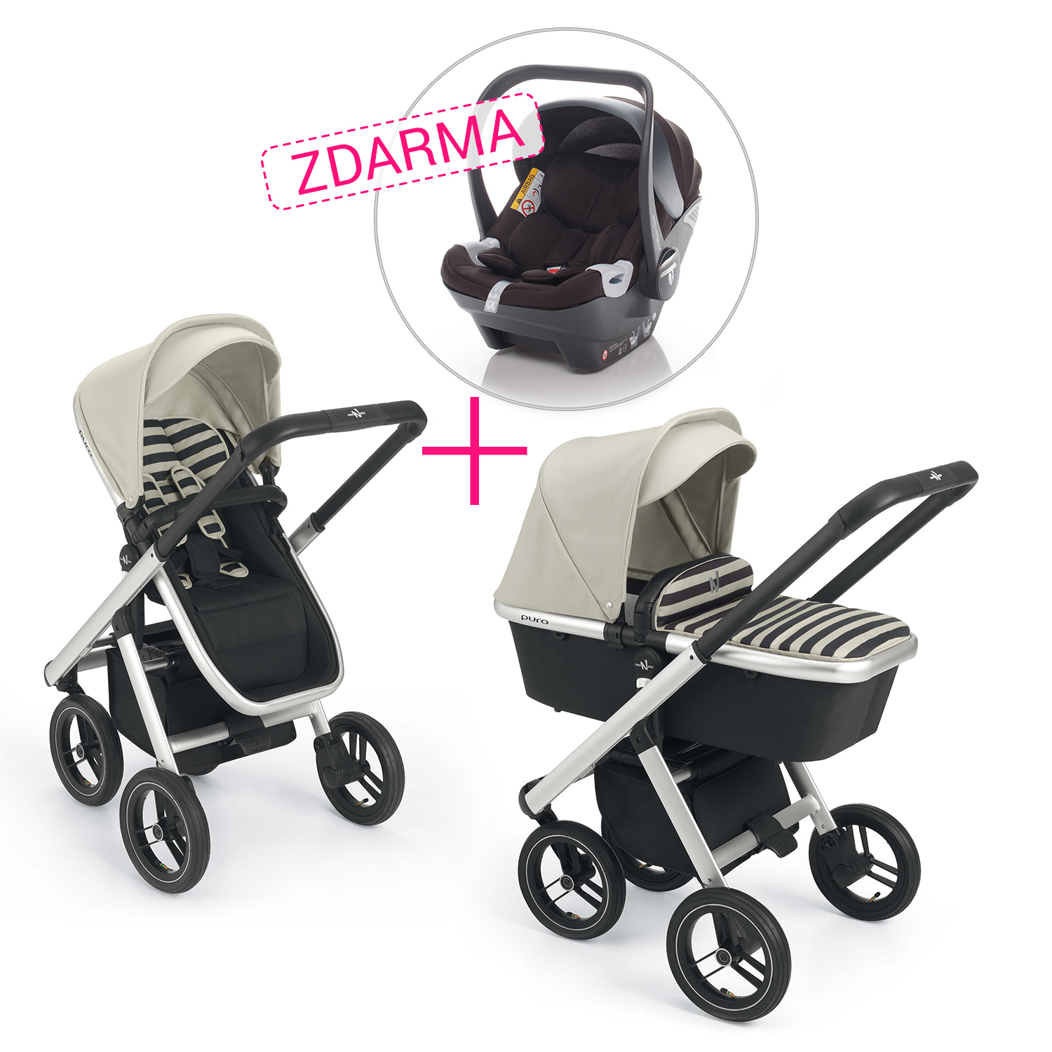 NEONATO SET Kočárek Puro + autosedačka X1 ZDARMA, Col.48A