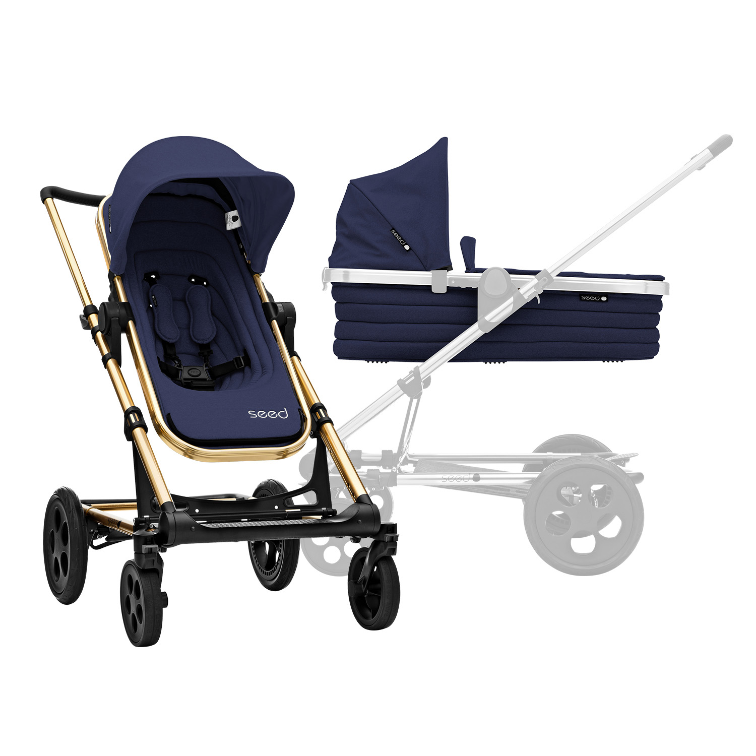 BRITAX SET Kočárek Seed Papilio Copper, Black/Dark Navy