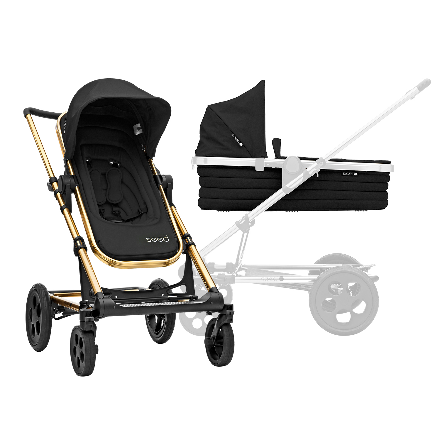 BRITAX SET Kočárek Seed Papilio Copper, Black/Black