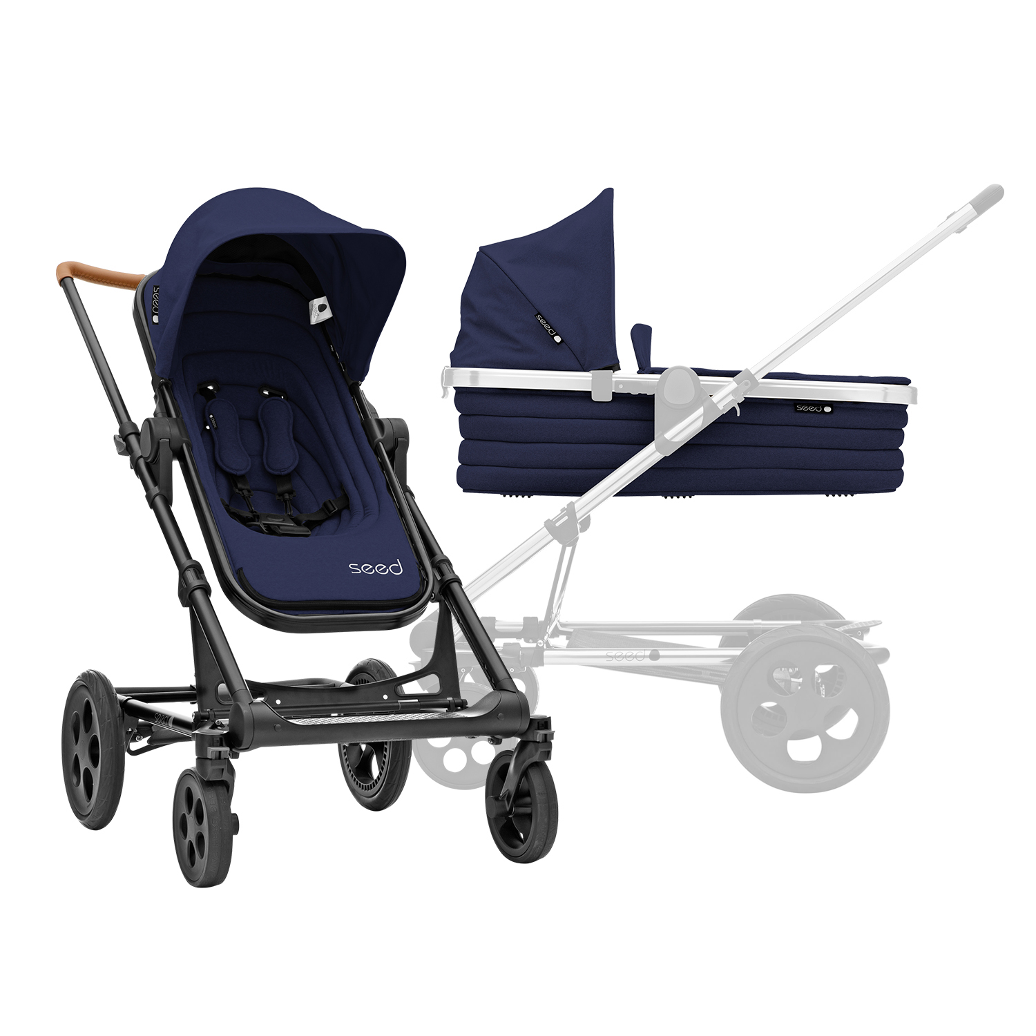 BRITAX SET Kočárek Seed Papilio Black, Black/Dark Navy