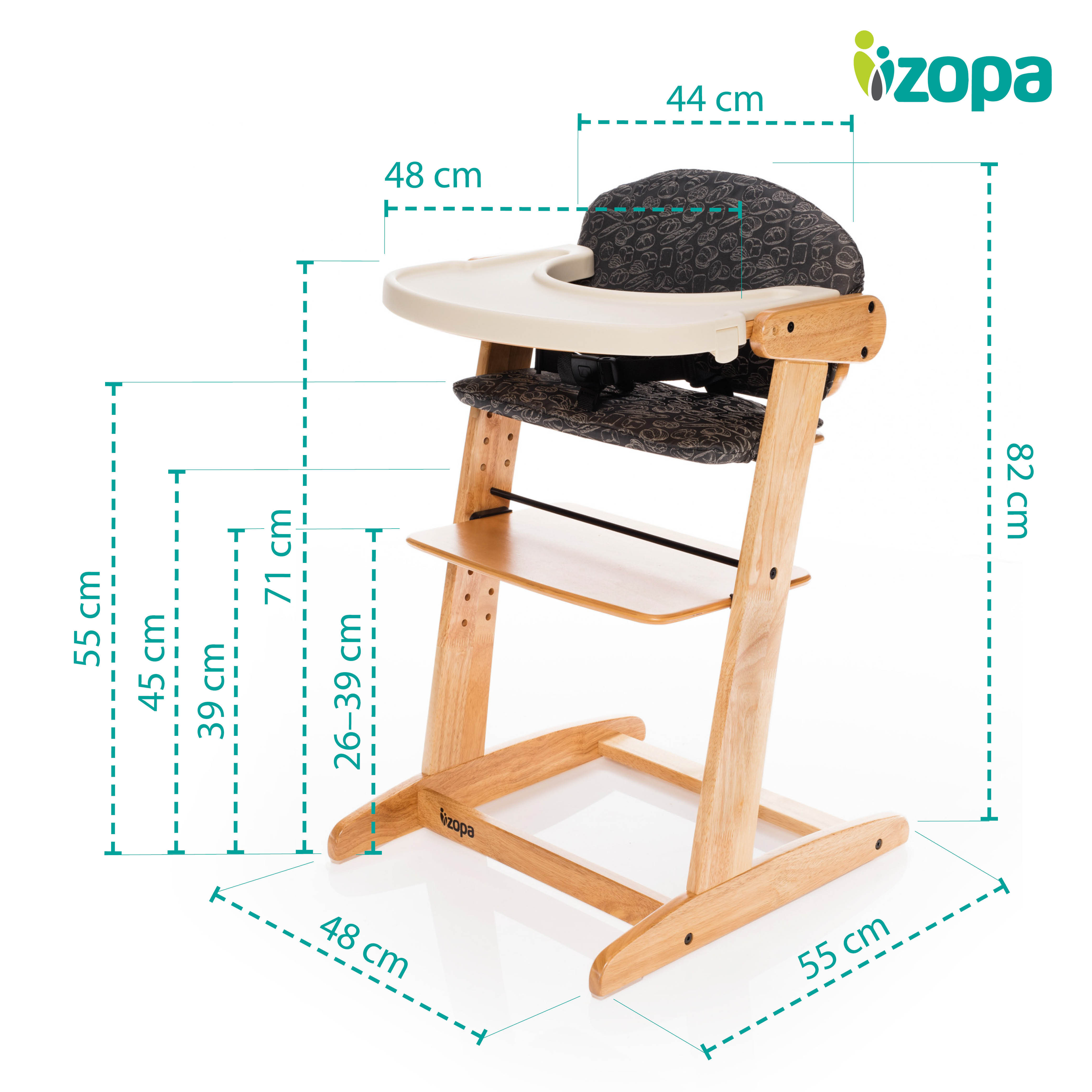 Zopa Grow-up rostoucí židlička, White/Grey