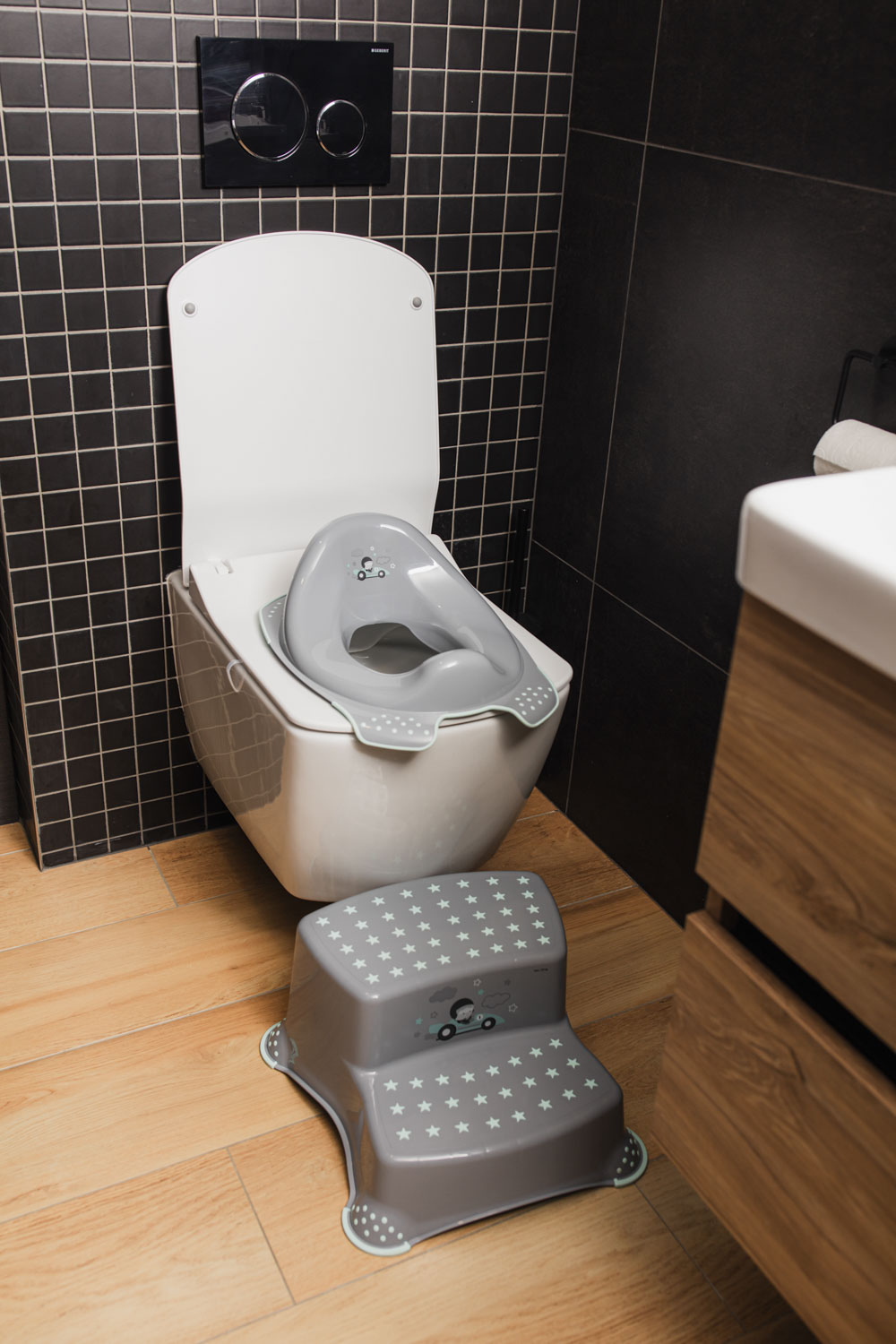 ZOPA Dvojstupínek k WC/umyvadlu "Unicorn", Grey/Pink