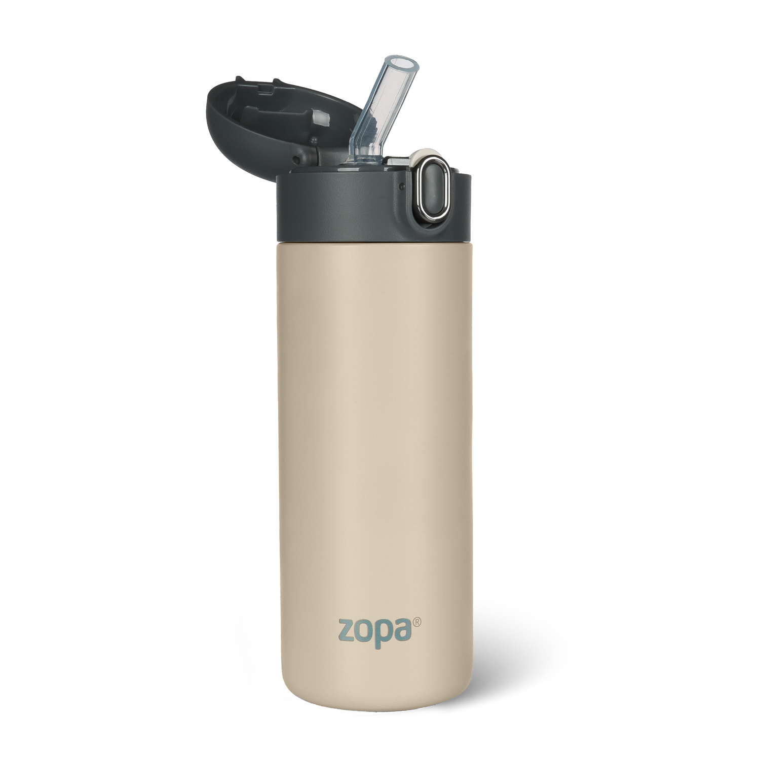 Termoska na tekutiny s brčkem 400 ml, Cookie beige