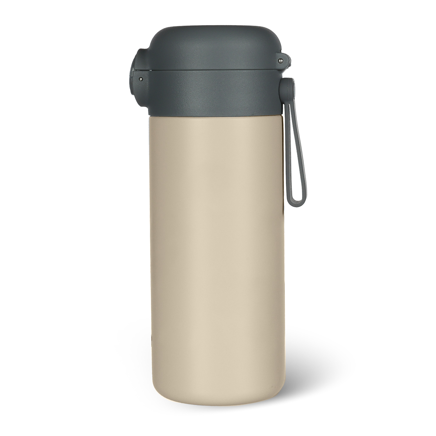 Termoska na tekutiny s brčkem a silikonovým držákem 350 ml, Cookie beige
