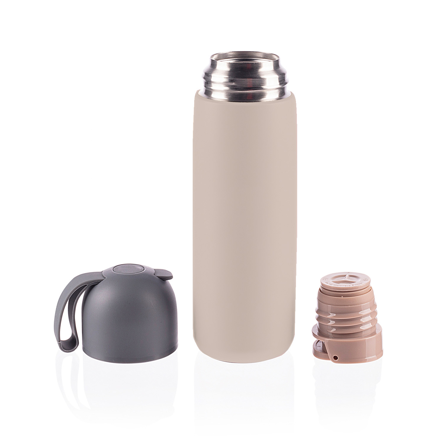 Termoska na tekutiny se silikonovým držákem 400 ml, Cookie beige