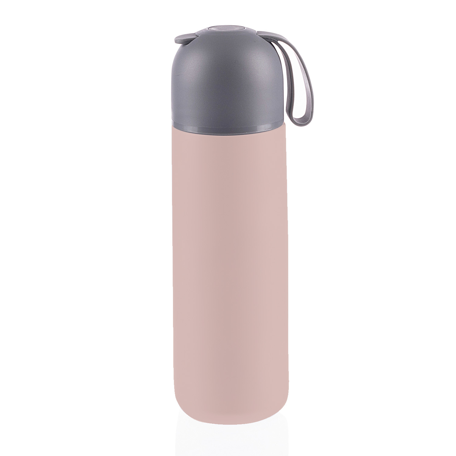Termoska na tekutiny se silikonovým držákem 400 ml, Candy pink
