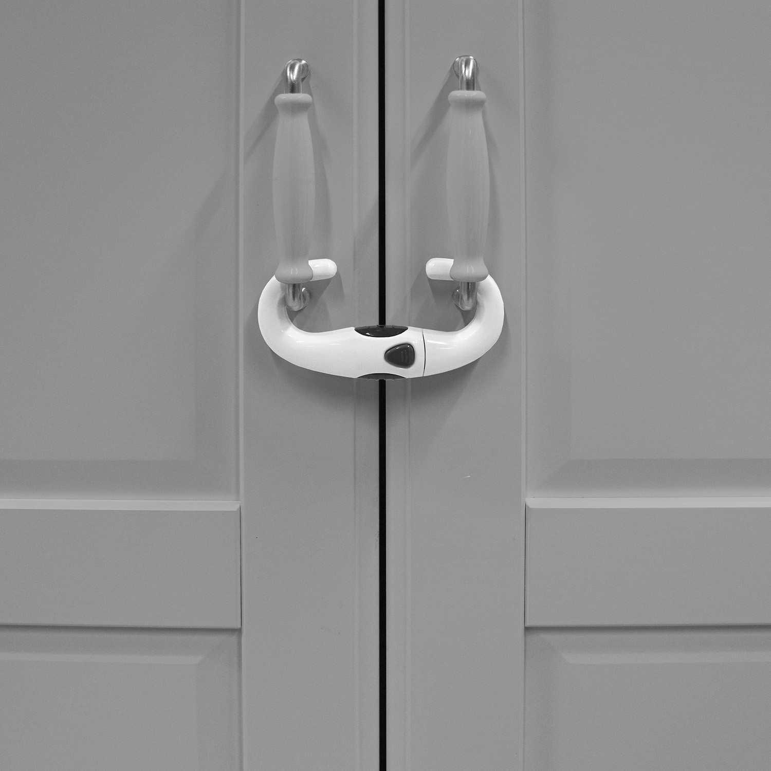 ZOPA Zámek na úchyty skříněk U, white/grey