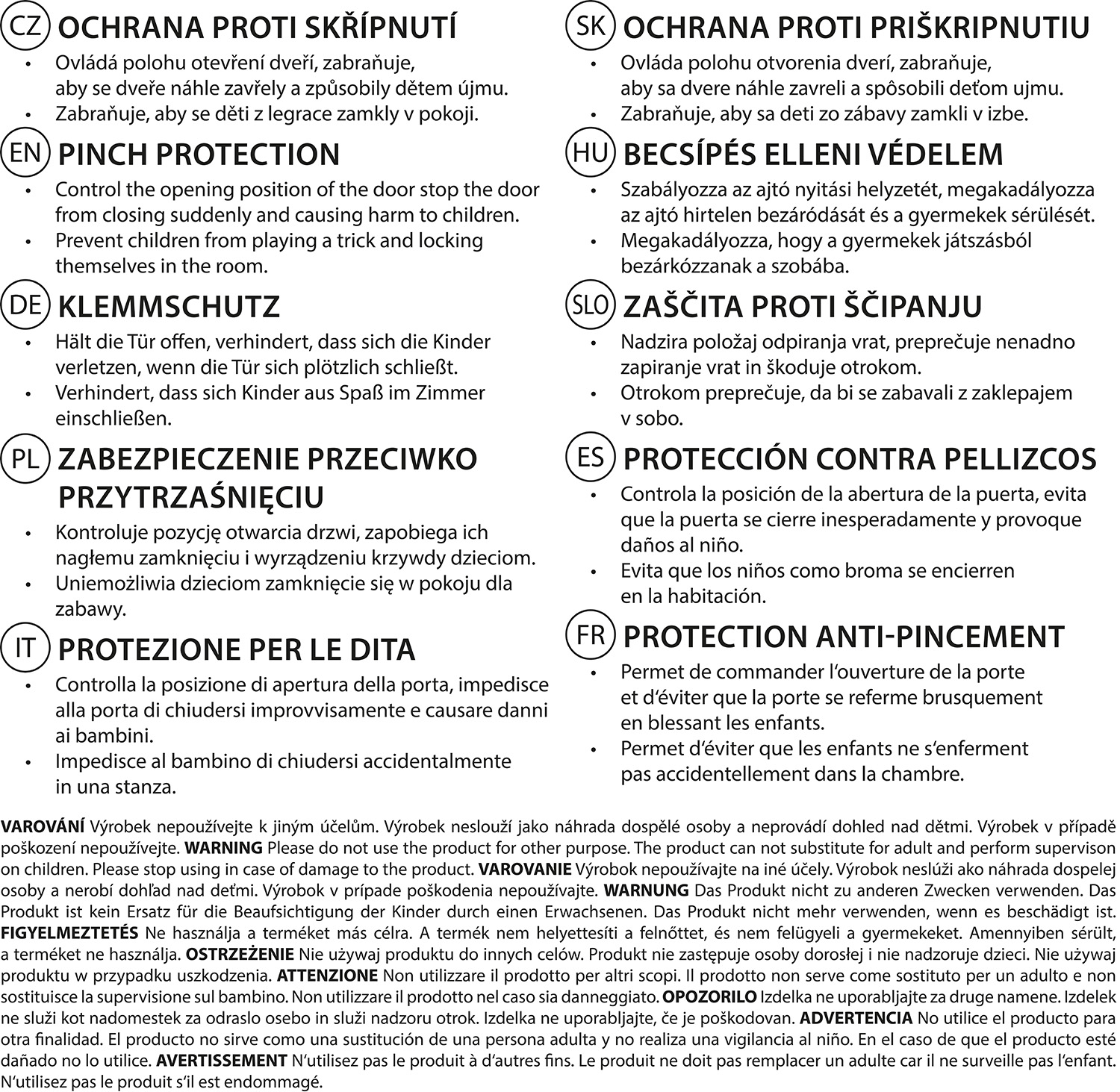 ZOPA Ochrana proti skřípnutí, white