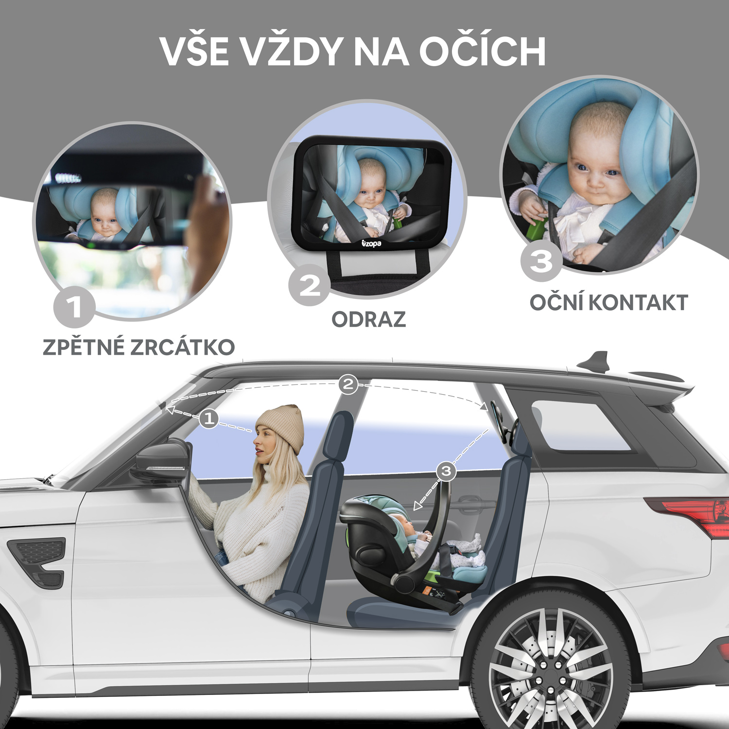 ZOPA Mále zpětné zrcátko