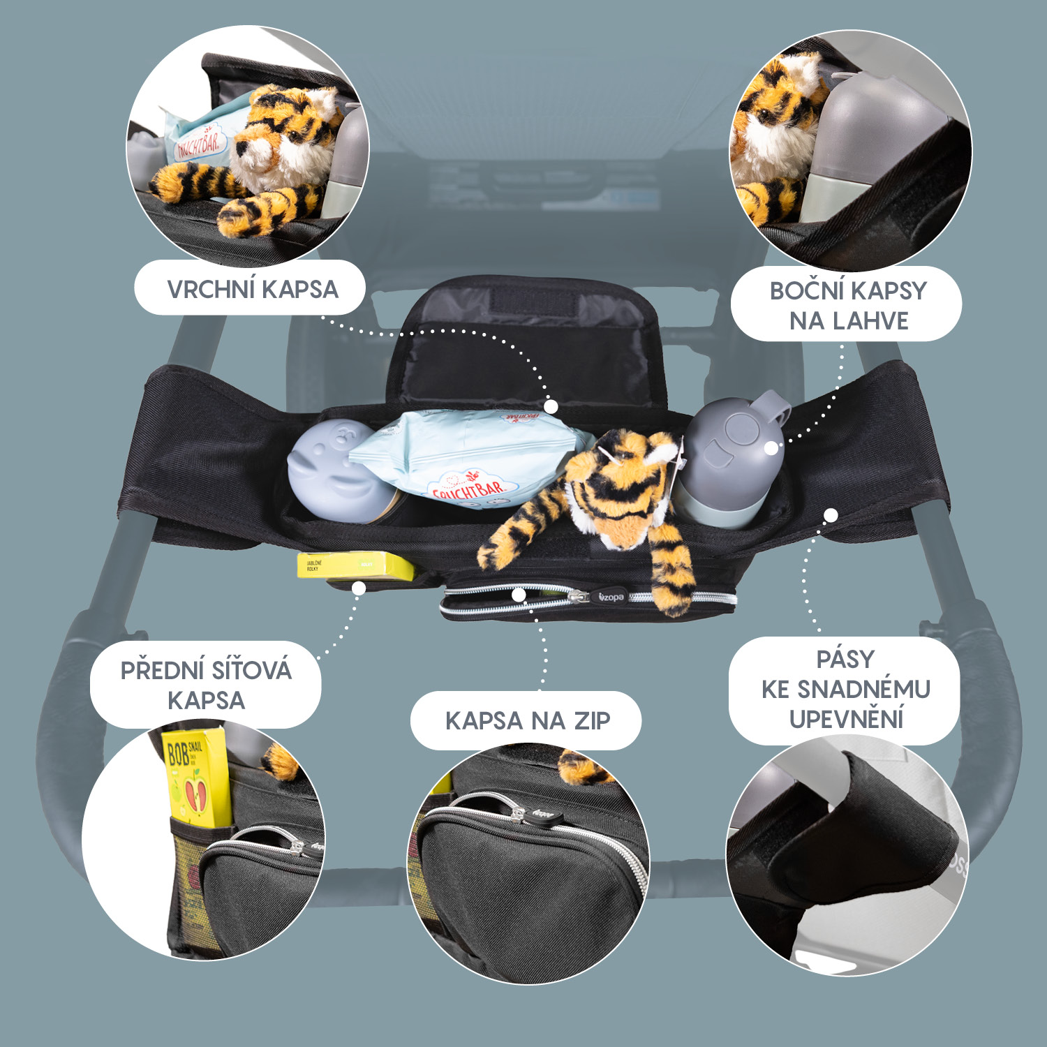 ZOPA Organizér na kočárek Deluxe, Black