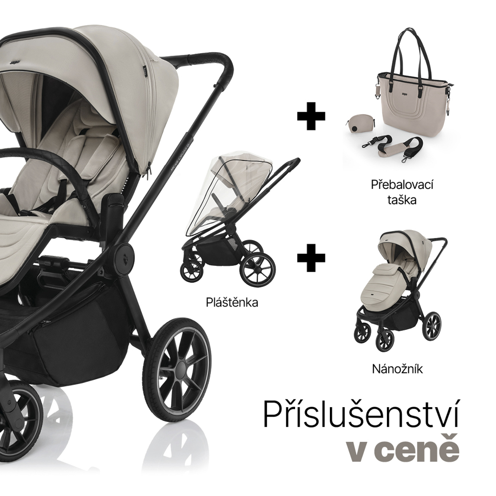 Set Move Cross 5 + hluboká korba Move XL 5 + adaptéry, Shade Grey