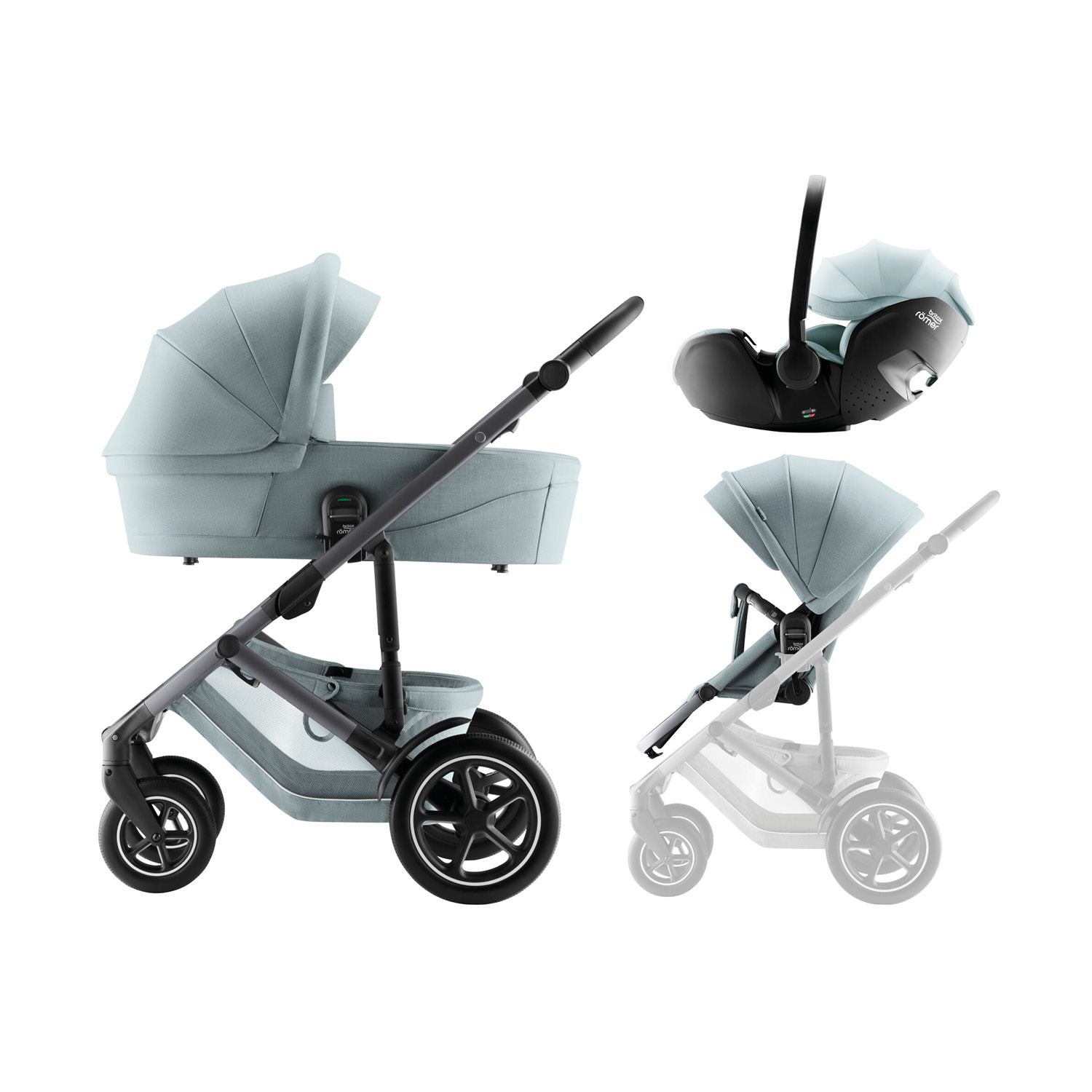 Set kočárek Smile 5Z + hluboká korba + autosedačka Baby-Safe PRO Style, Harbor Blue