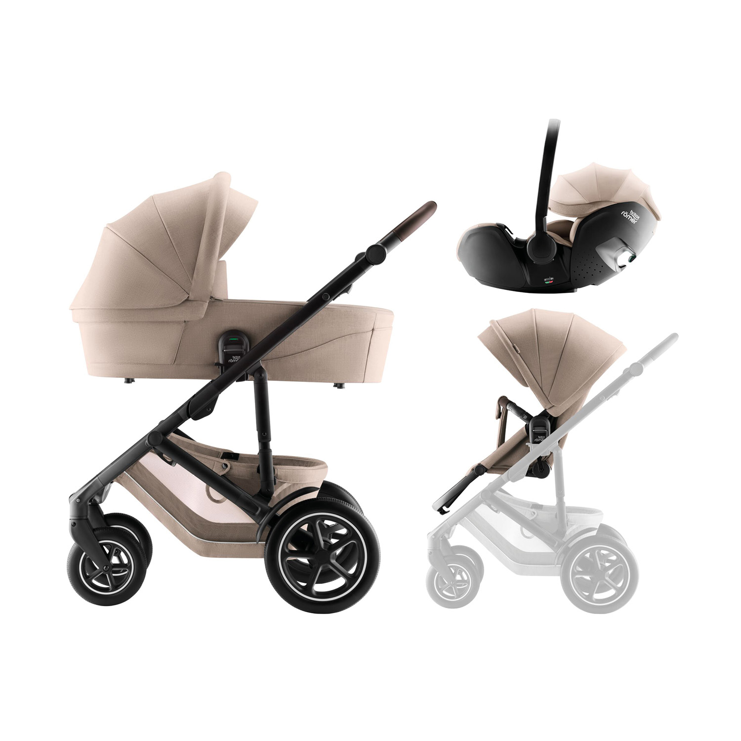 Set kočárek Smile 5Z + hluboká korba + autosedačka Baby-Safe PRO Style, Teak