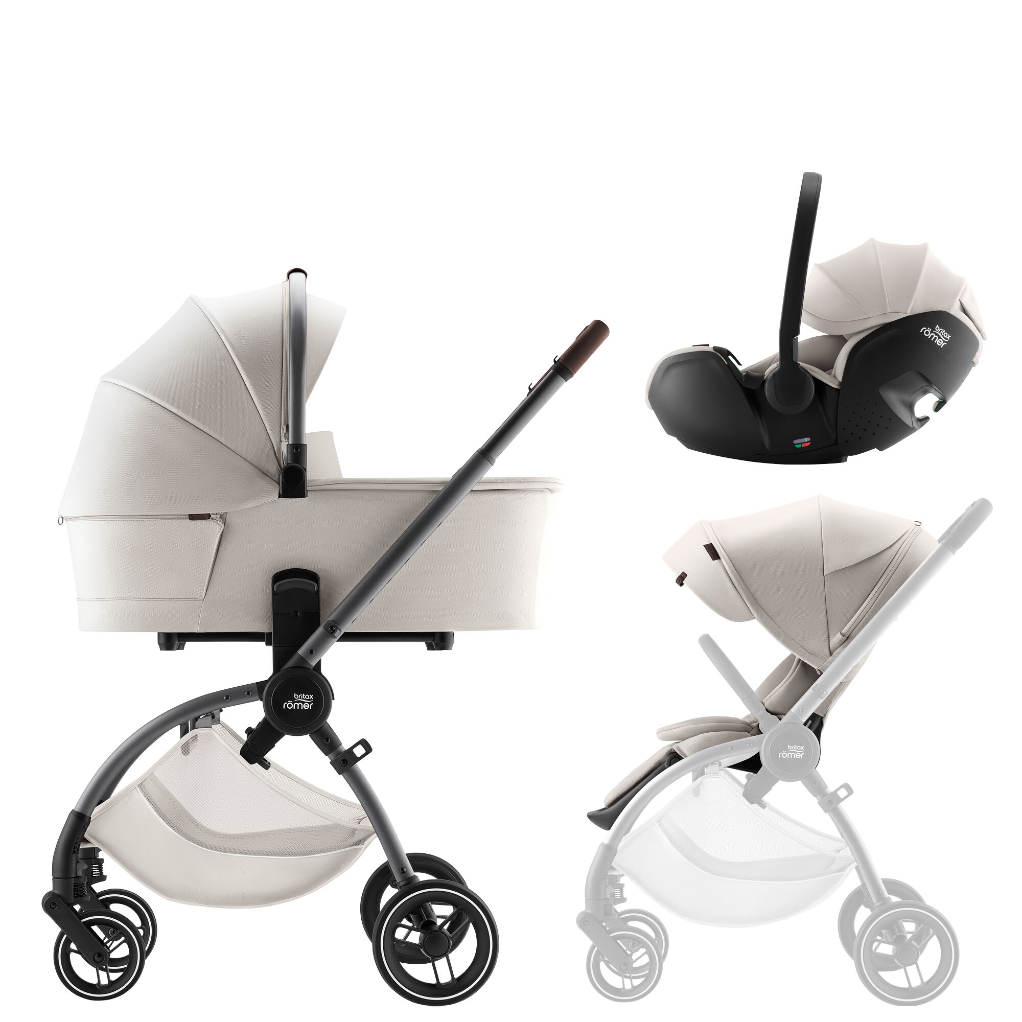 Set kočárek Rio + hluboká korba + autosedačka Baby-Safe PRO Lux, Soft Taupe