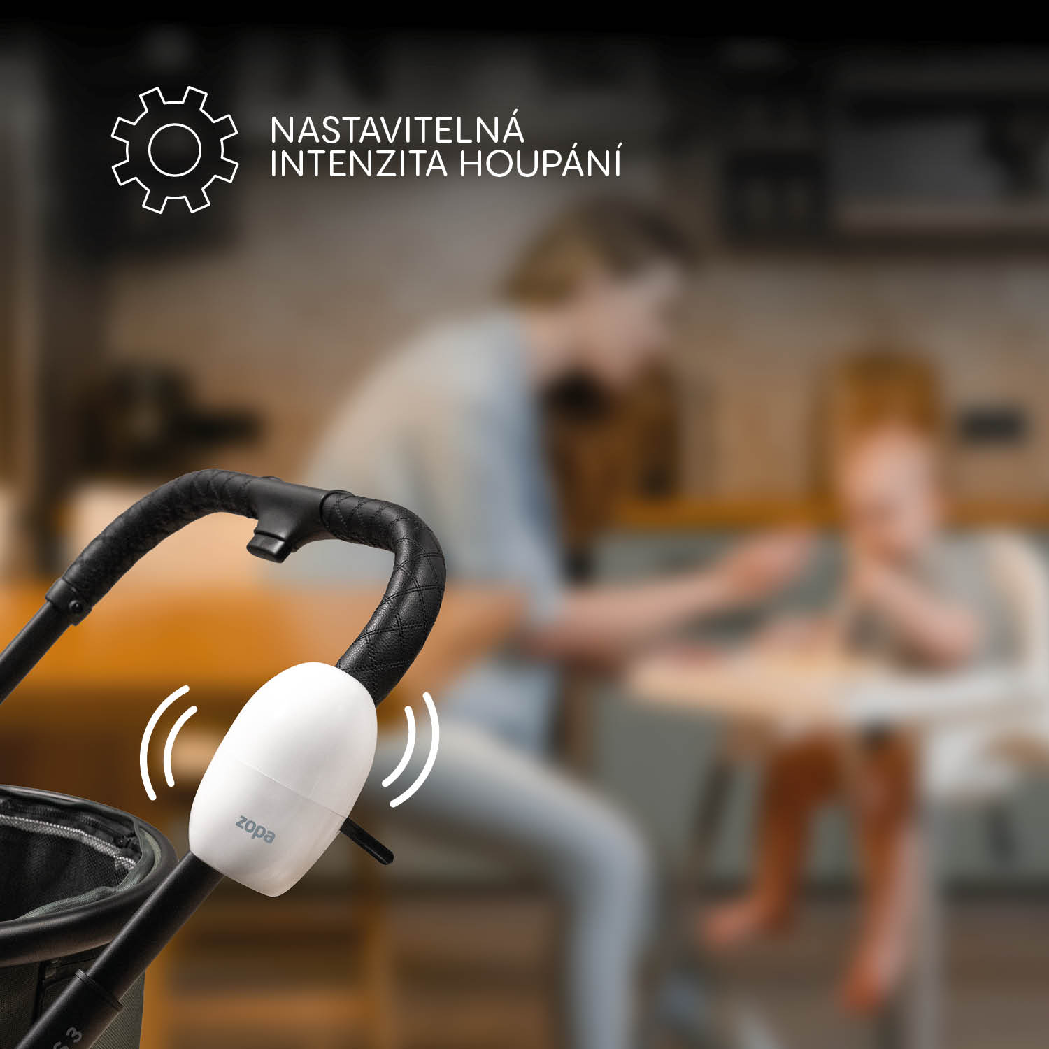 Zopa Houpadlo kočárku Eggy nabíjecí, White
