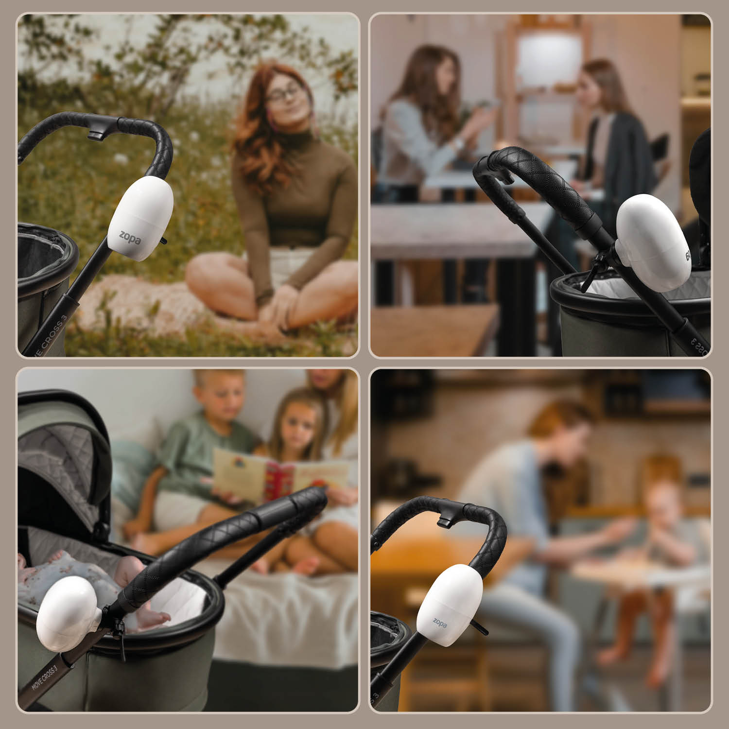 Zopa Houpadlo kočárku Eggy nabíjecí, White