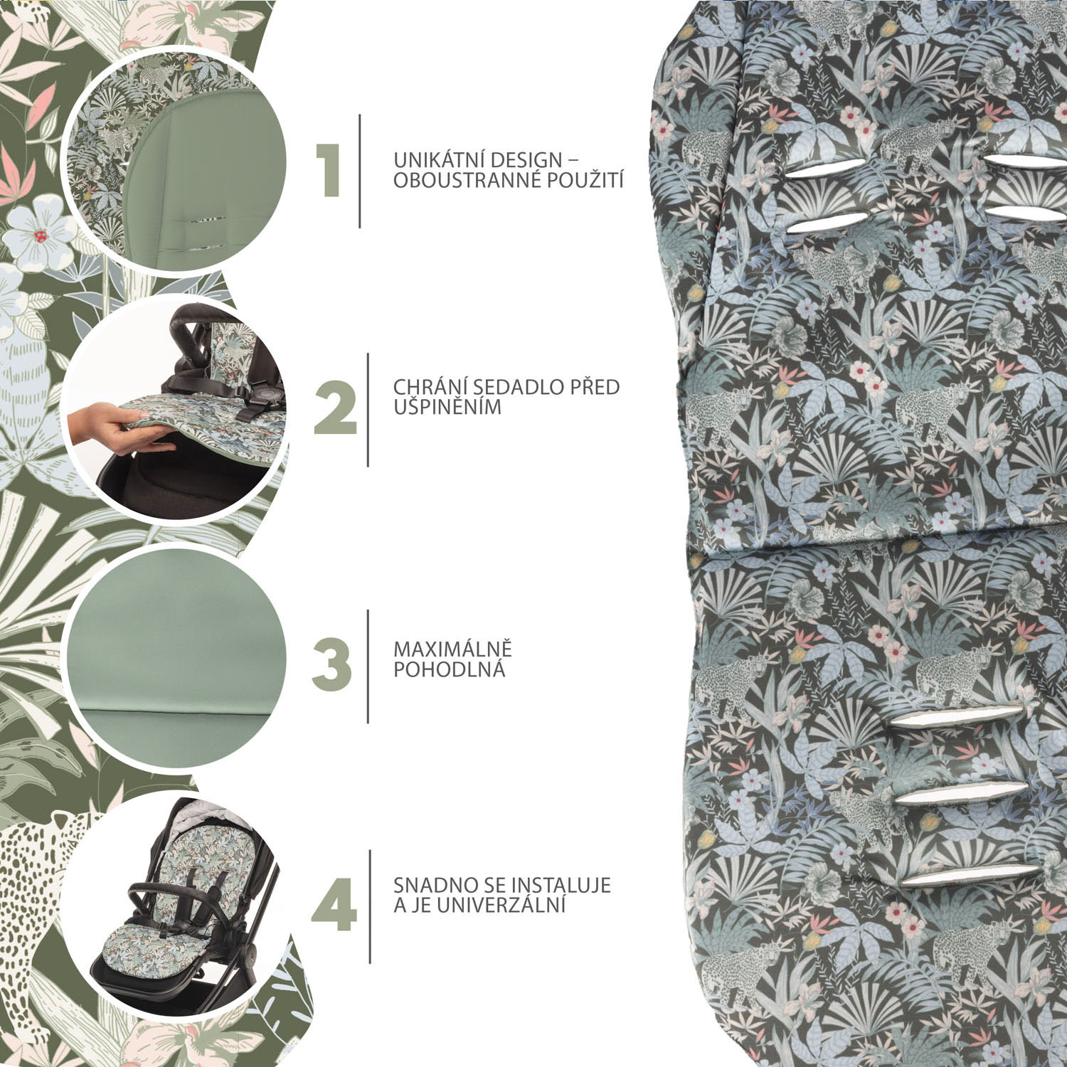 Zopa Podložka do kočárku Easy, Madagaskar Green