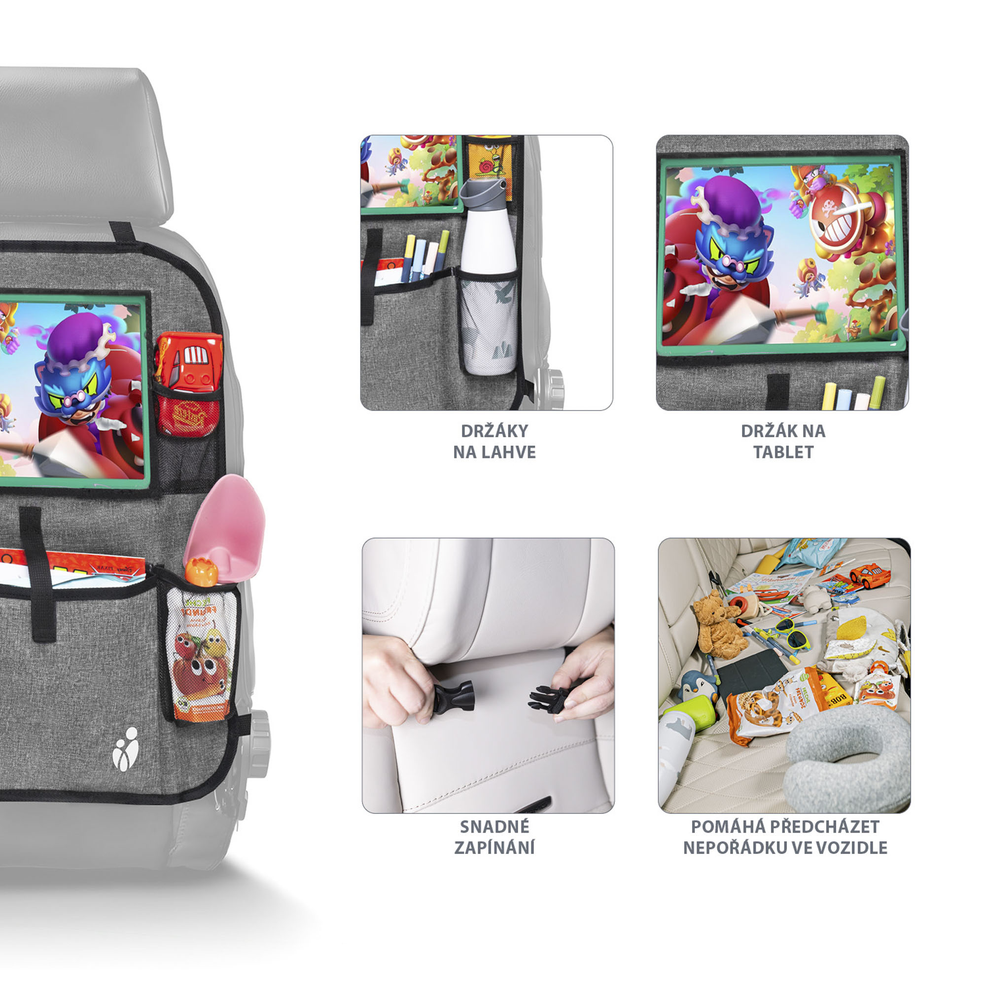 ZOPA Organizér na sedadlo + kapsa na tablet, Grey