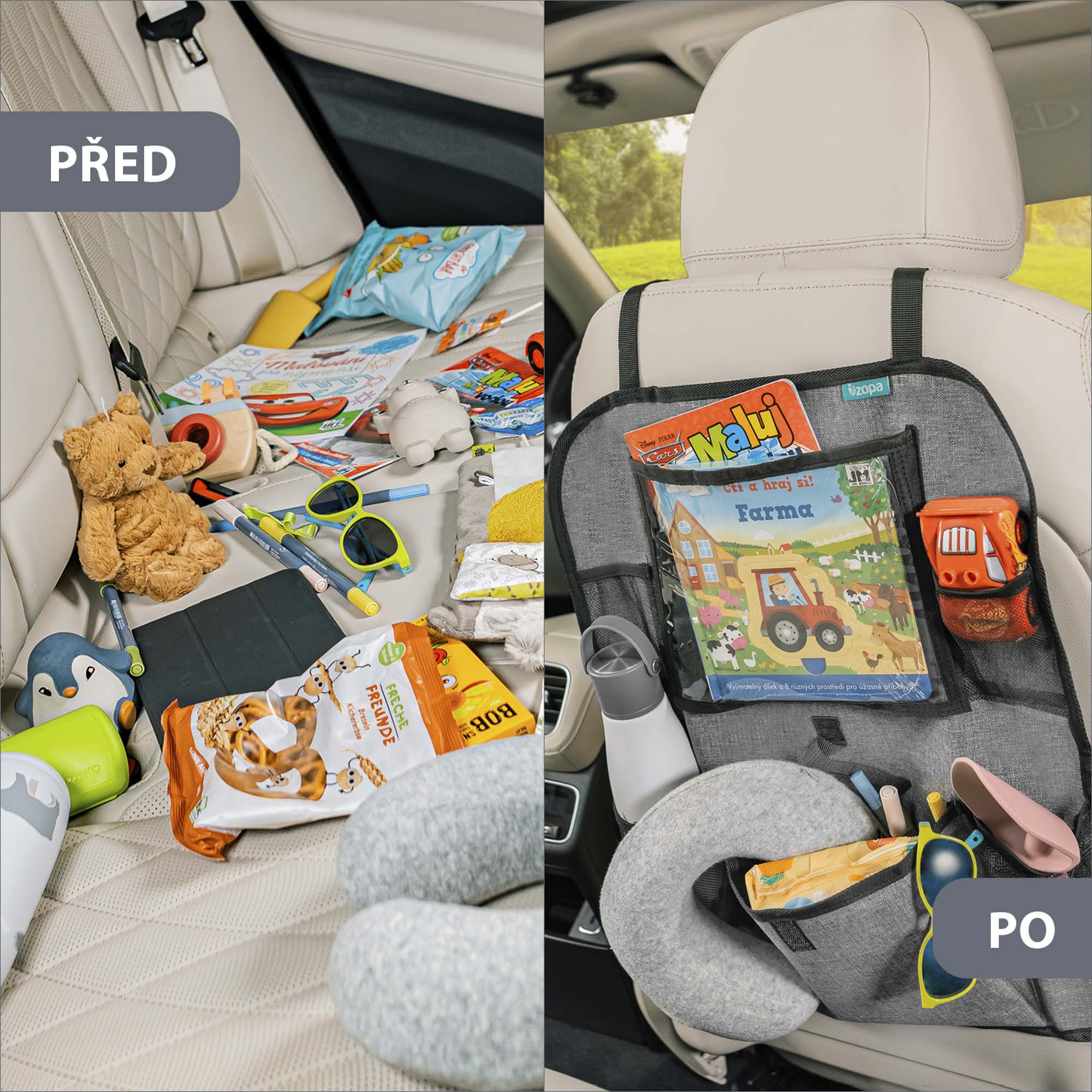 ZOPA Organizér na sedadlo + kapsa na tablet, Grey