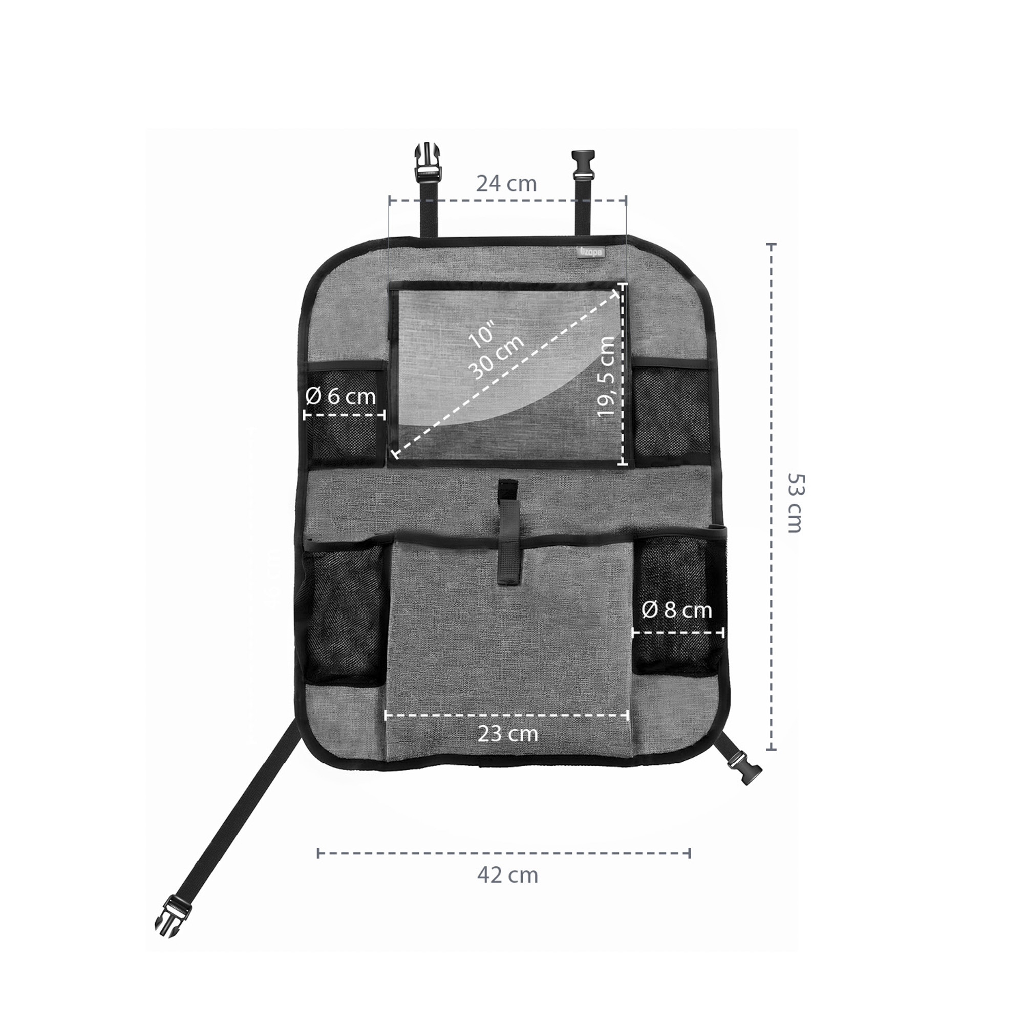 ZOPA Organizér na sedadlo + kapsa na tablet, Grey