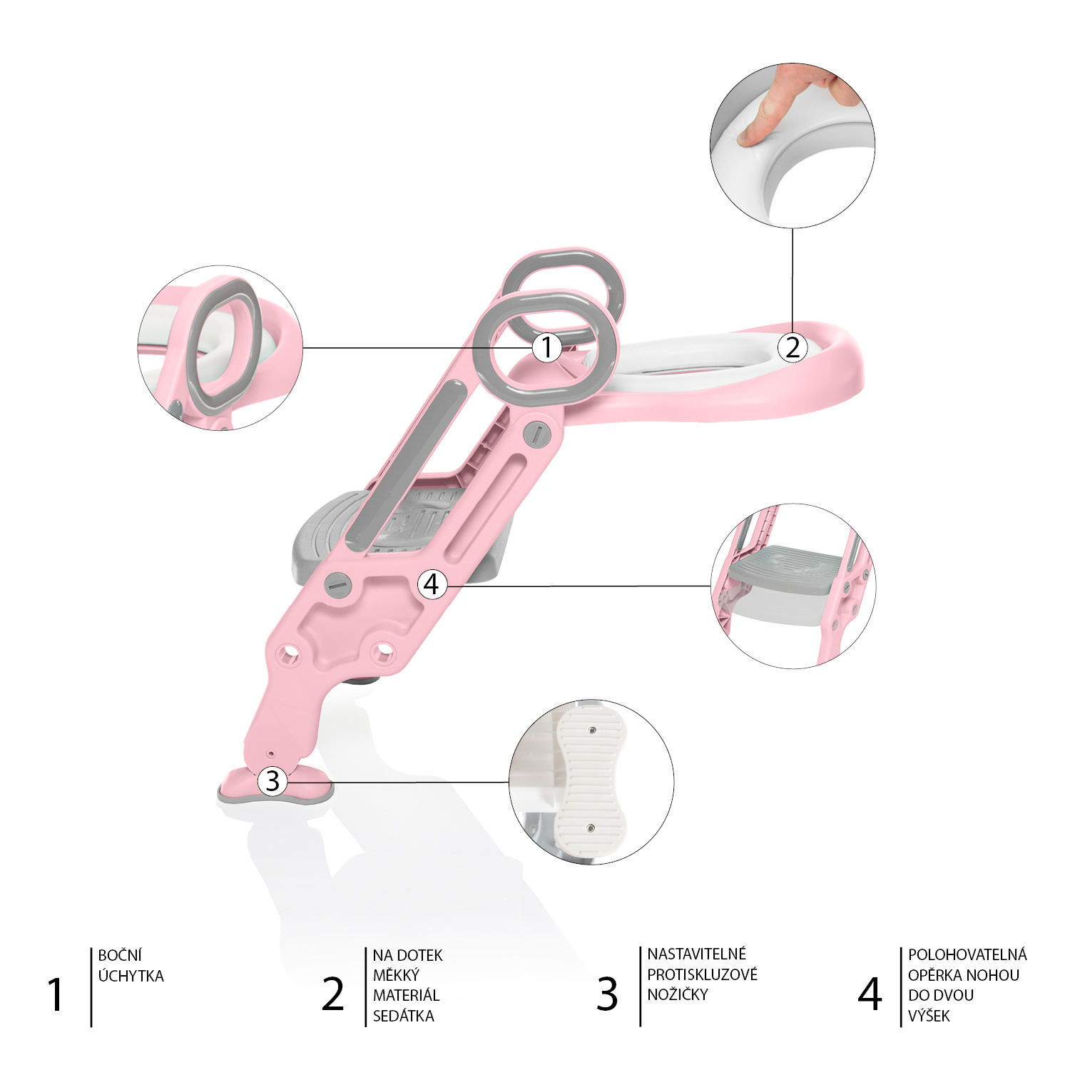 ZOPA Schůdky na WC Loostep, Blush PInk