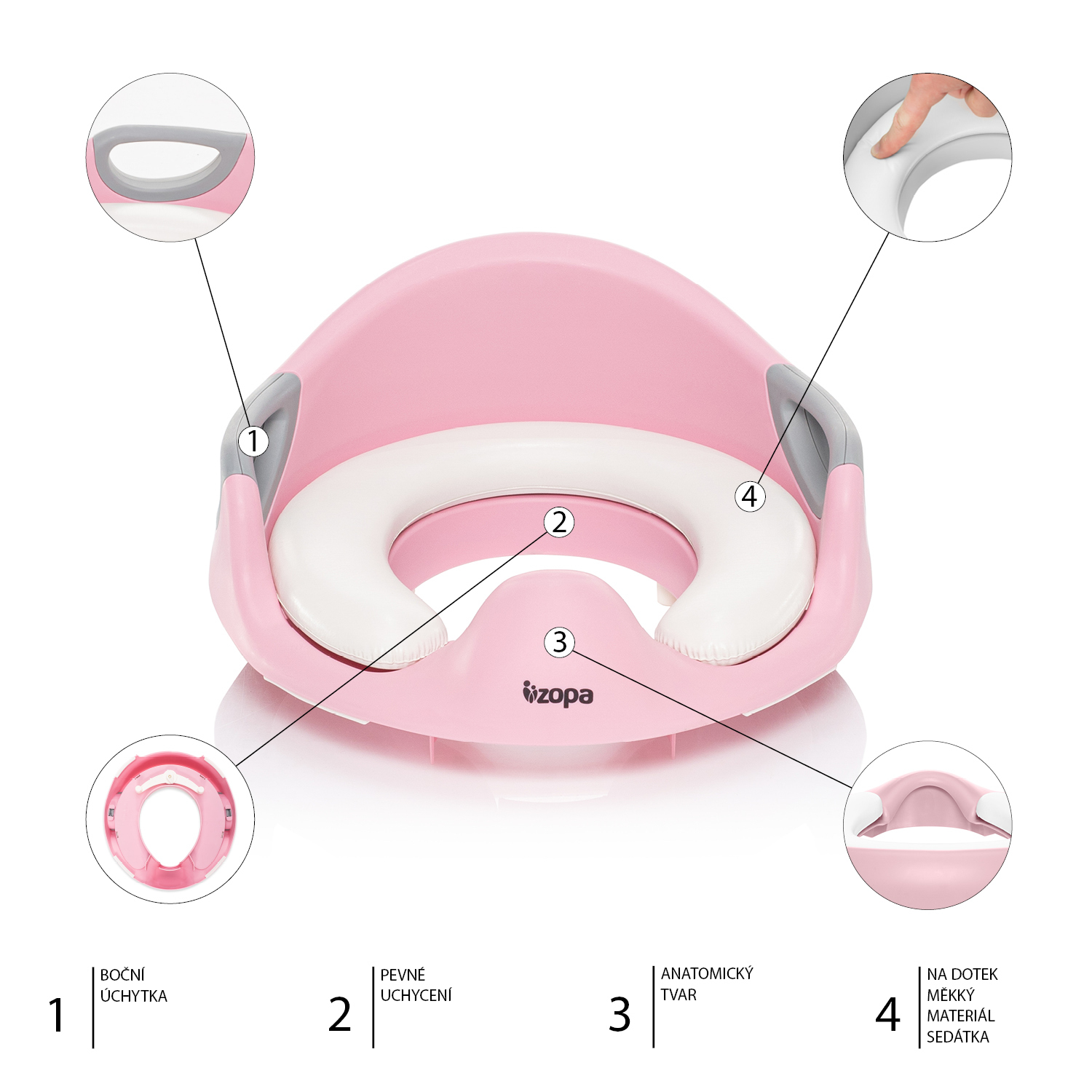 ZOPA WC sedátko Coach, Blush Pink