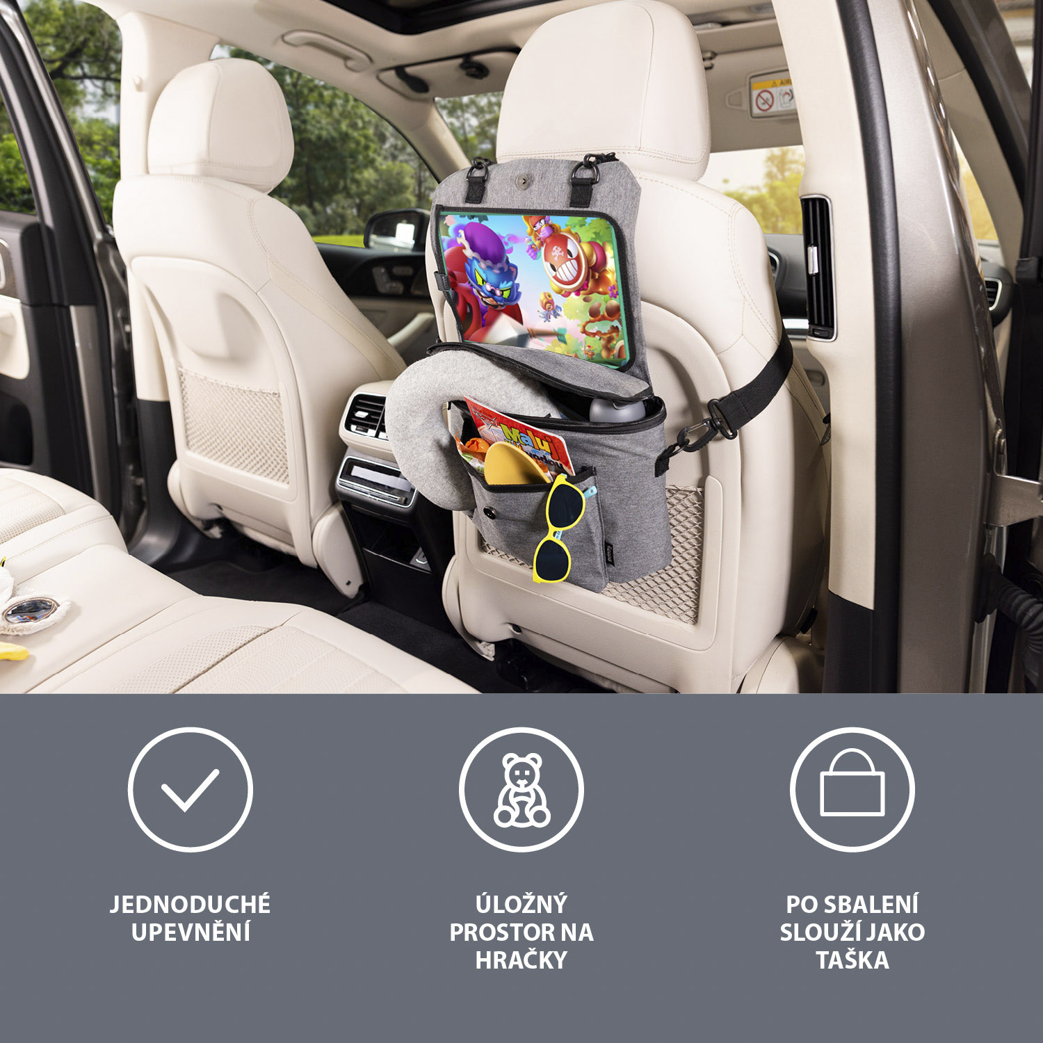 ZOPA Organizér na sedadlo 3v1, Grey