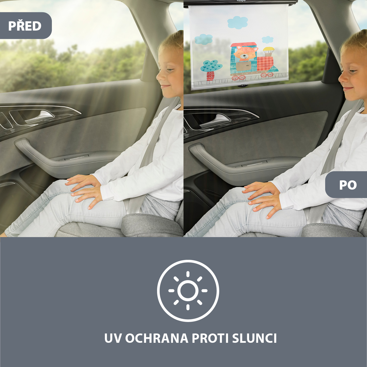 ZOPA Sluneční clona do auta rolovací, Fox