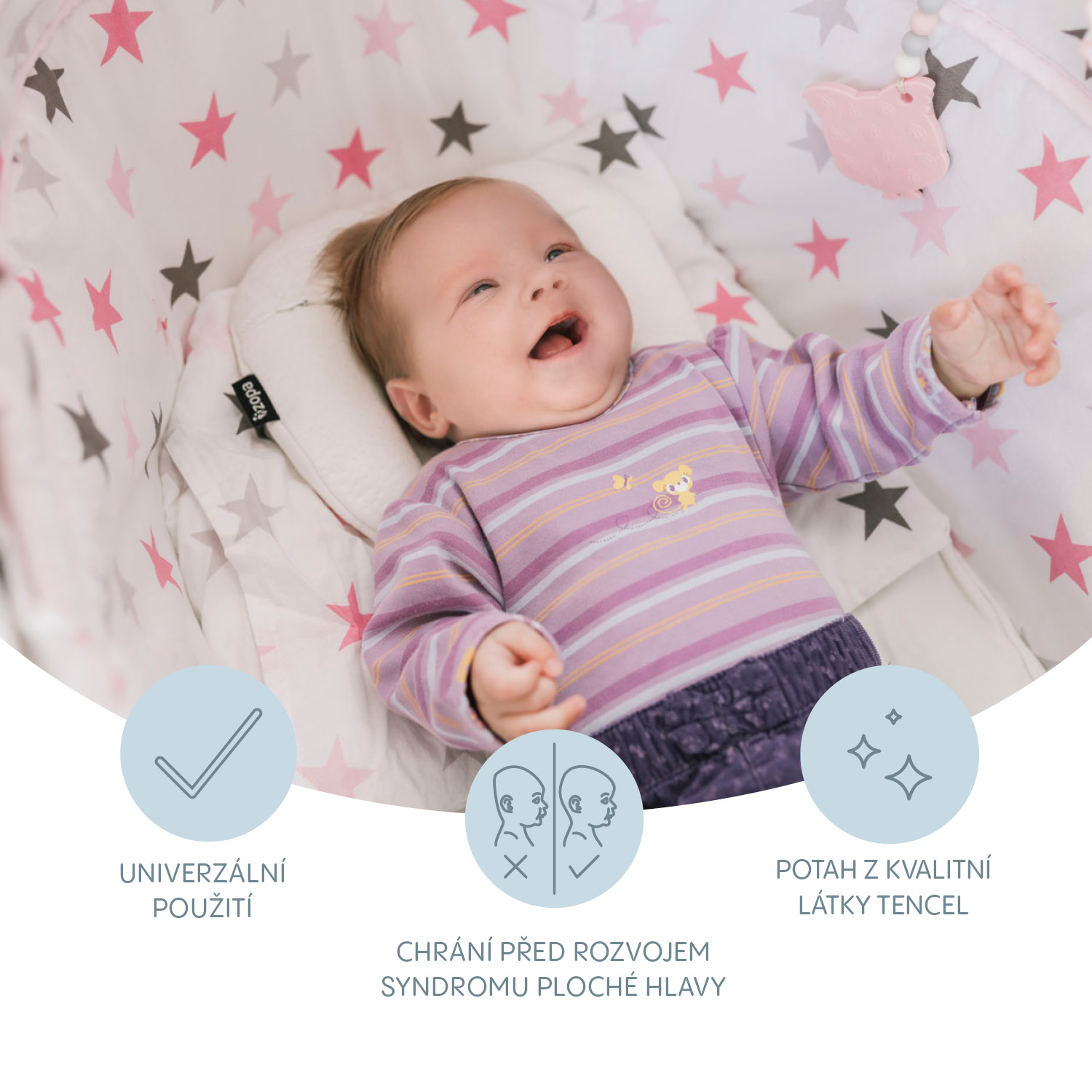 ZOPA Podpurný polštářek Tencel, White