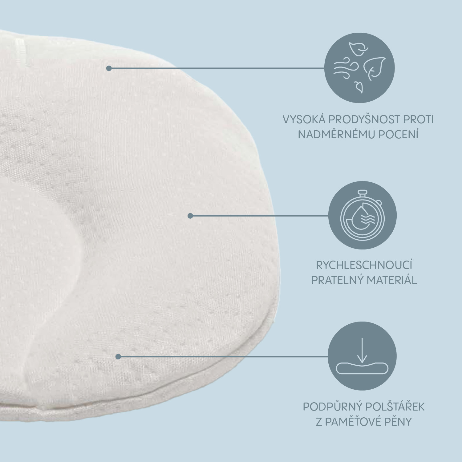 ZOPA Podpurný polštářek Tencel, White