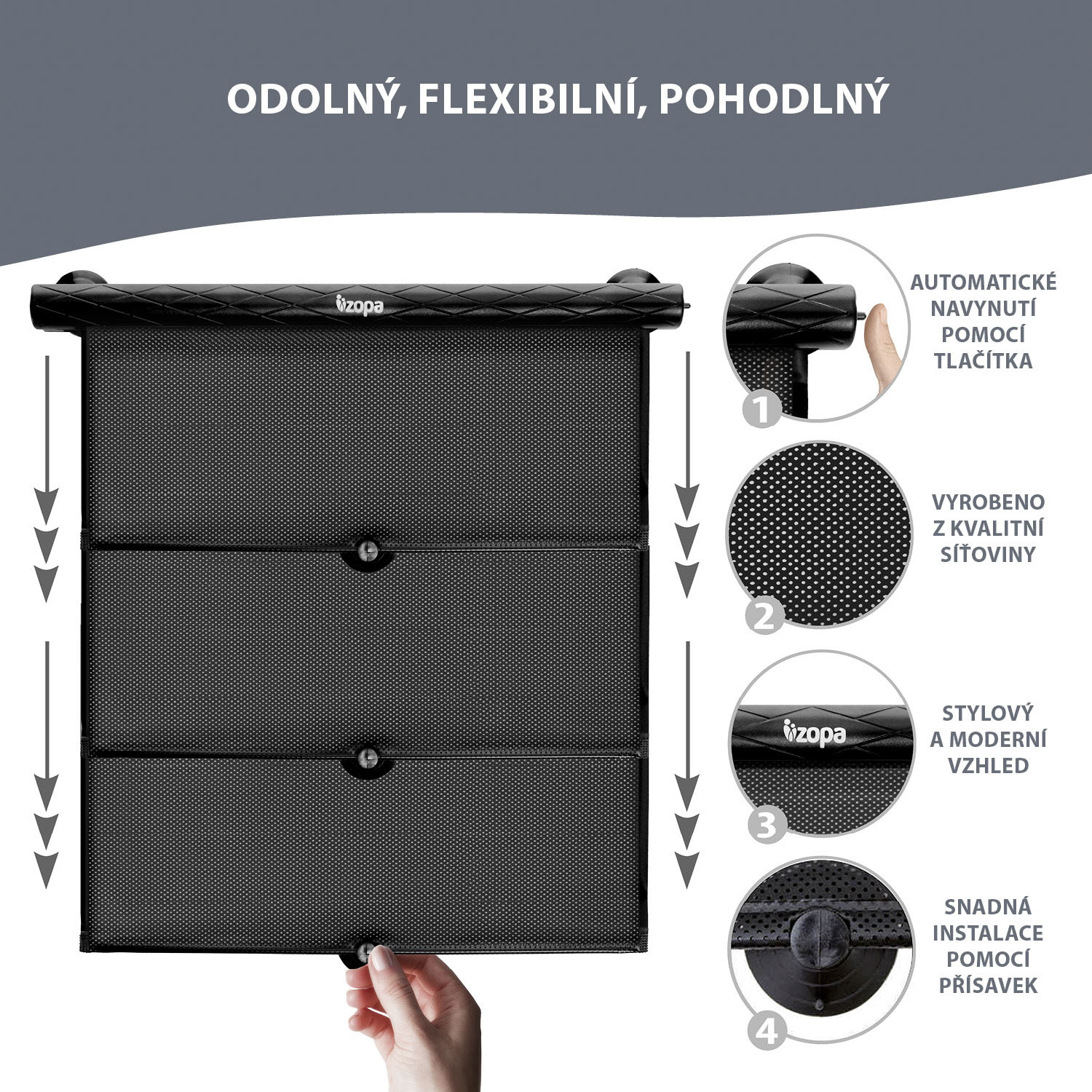 ZOPA Sluneční clona rolovací - Deluxe