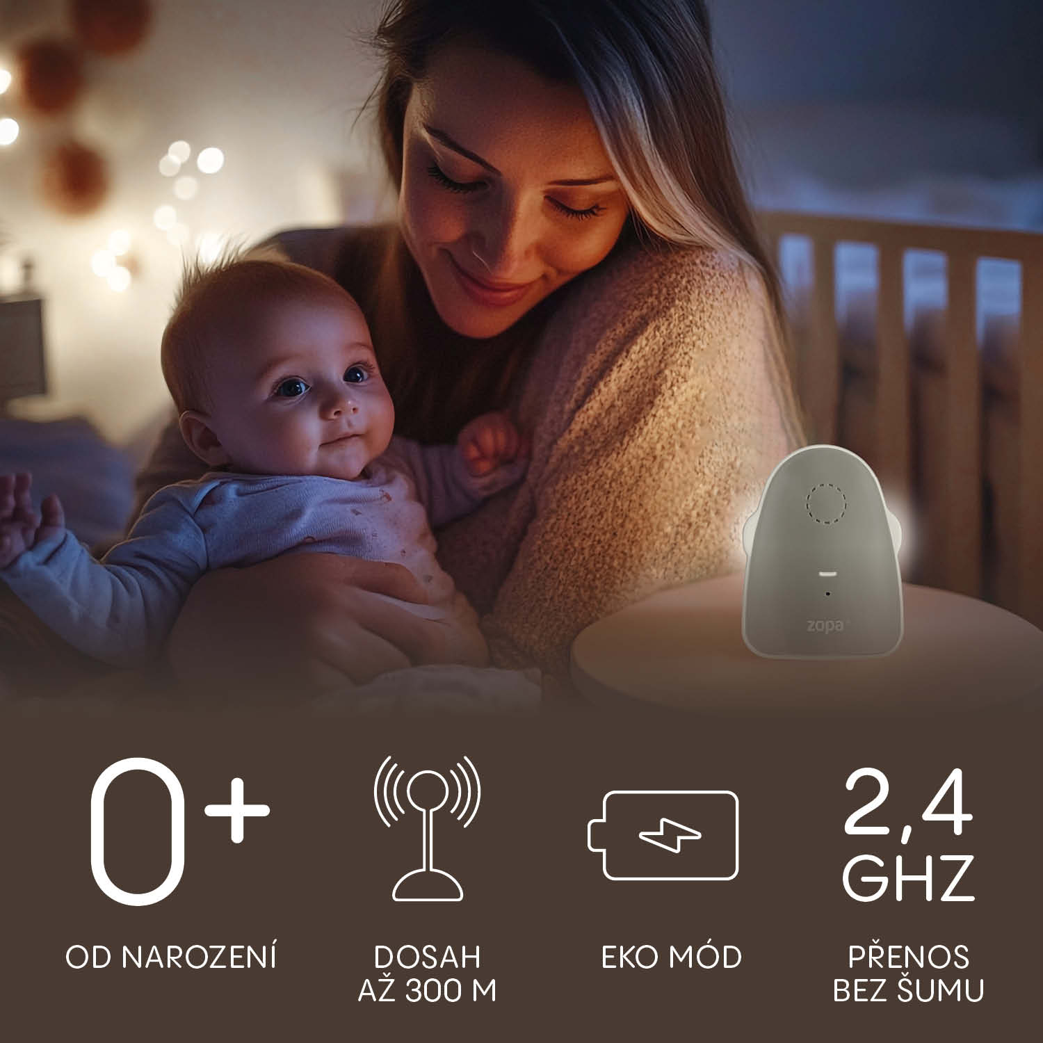 Zopa Digitální audiomonitor Watcher, Grey