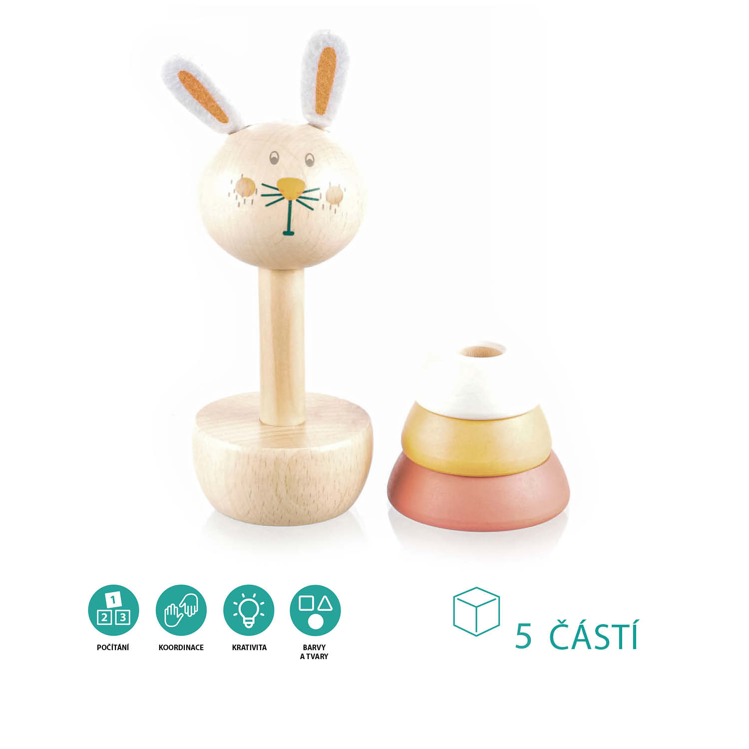 Dřevěné nasazovací zvířátko, Rabbit