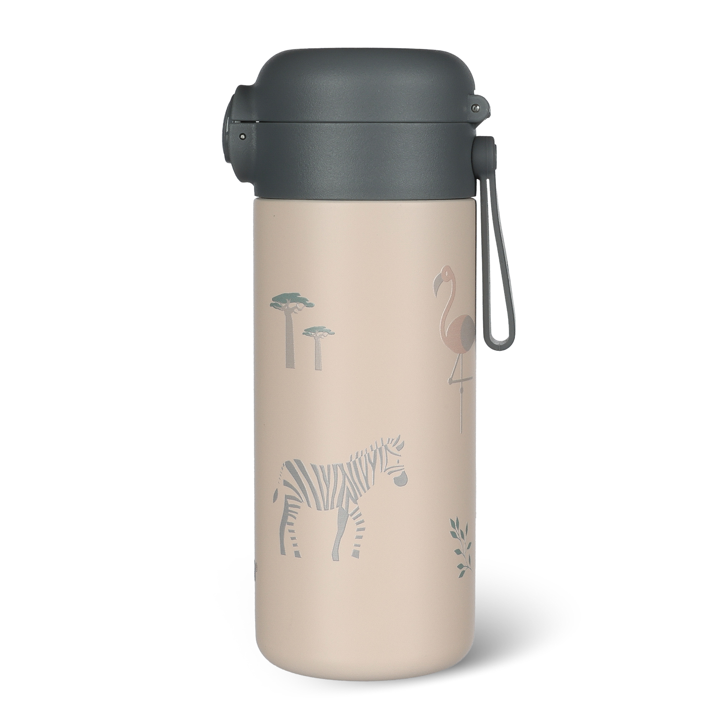 Zopa Termoska na tekutiny s brčkem a silikonovým držákem 350 ml, Safari