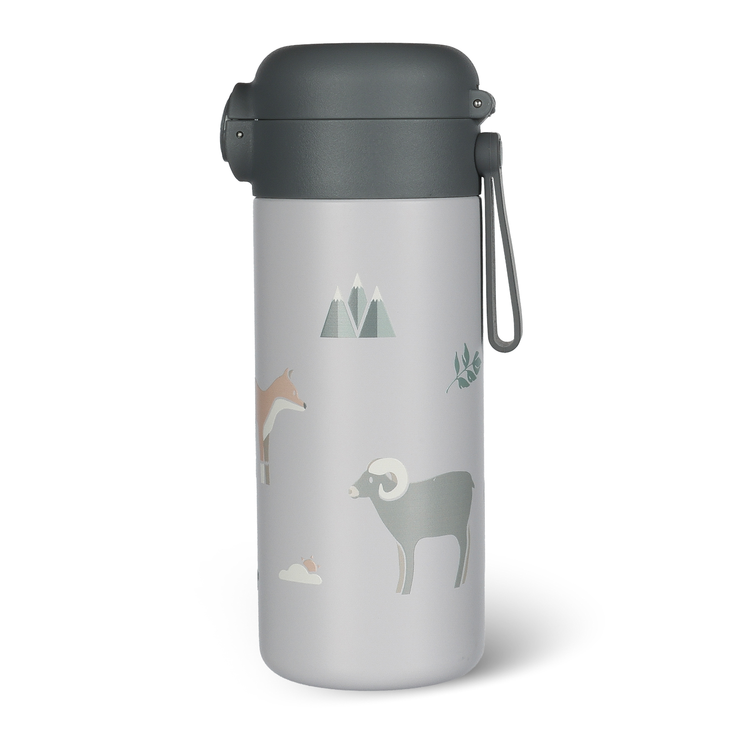 Zopa Termoska na tekutiny s brčkem a silikonovým držákem 350 ml, Mountains