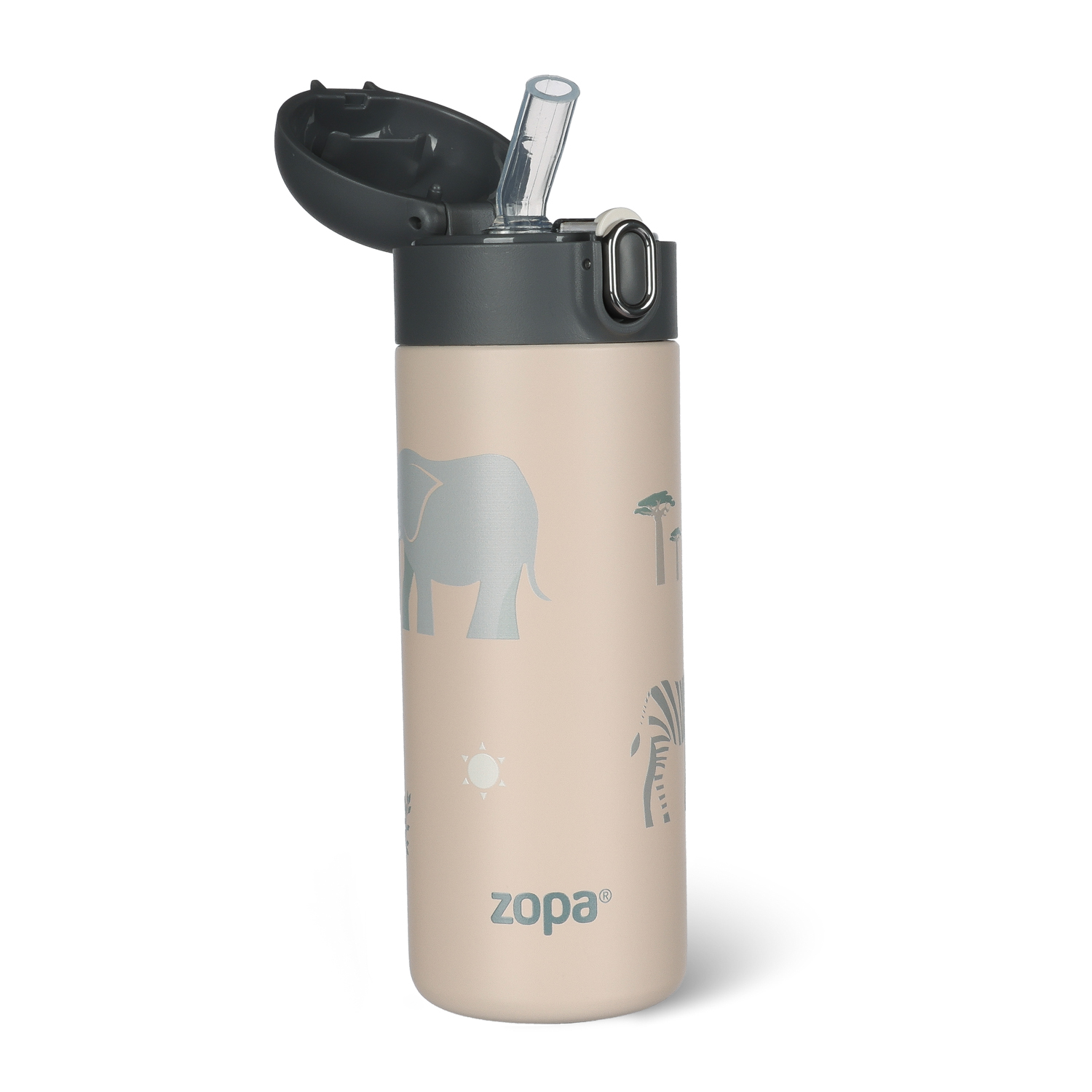 Zopa Termoska na tekutiny s brčkem 400 ml, Safari