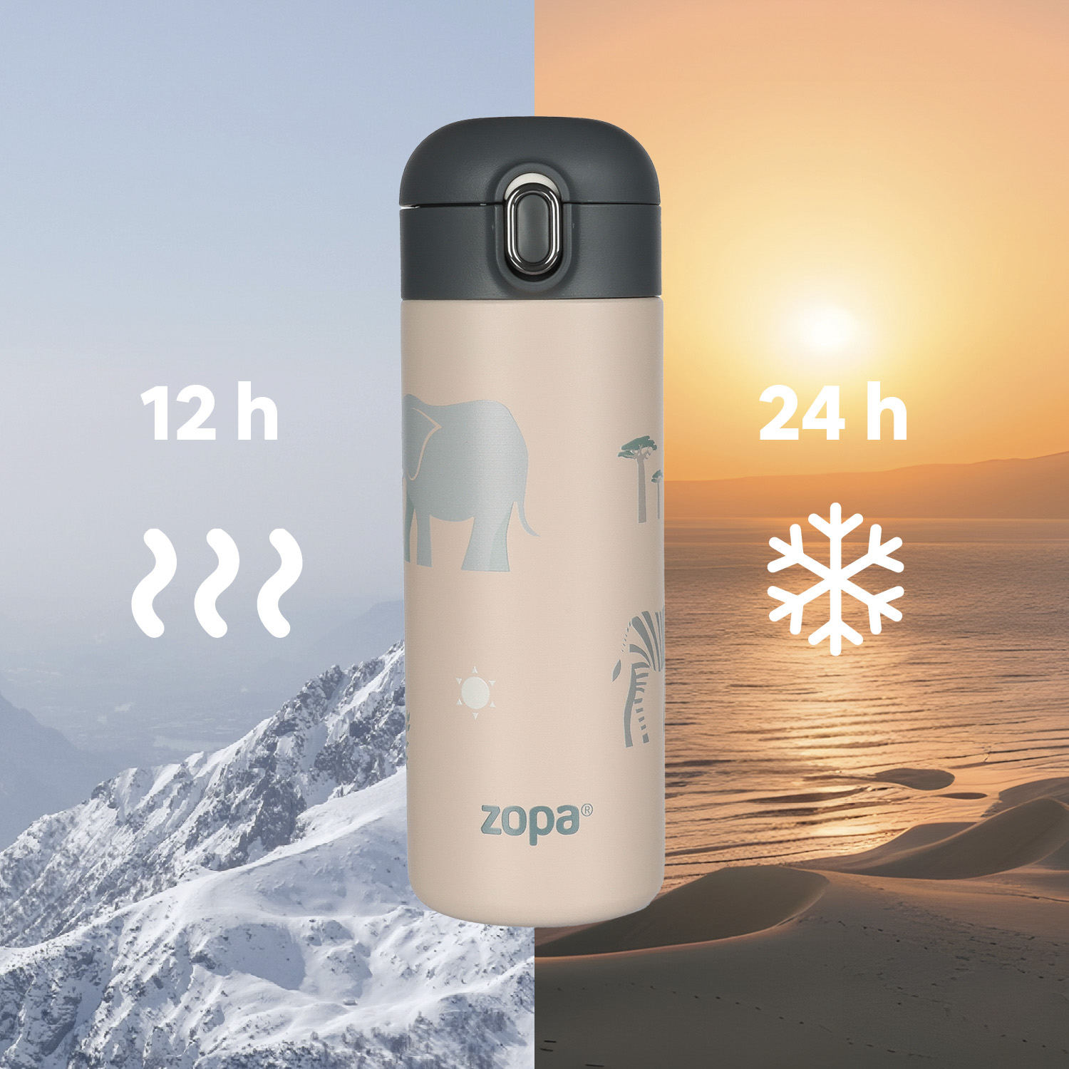 Zopa Termoska na tekutiny s brčkem 400 ml, Dino