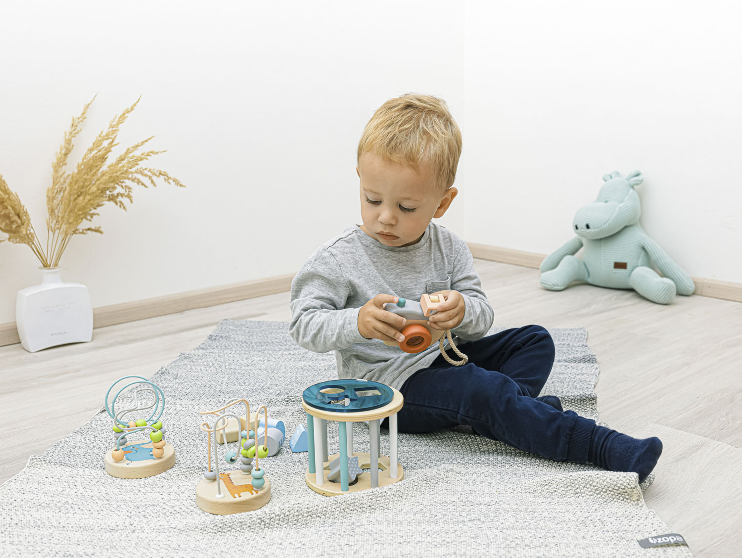 ZOPA Dřevěná aktivity vkládačka, Blue