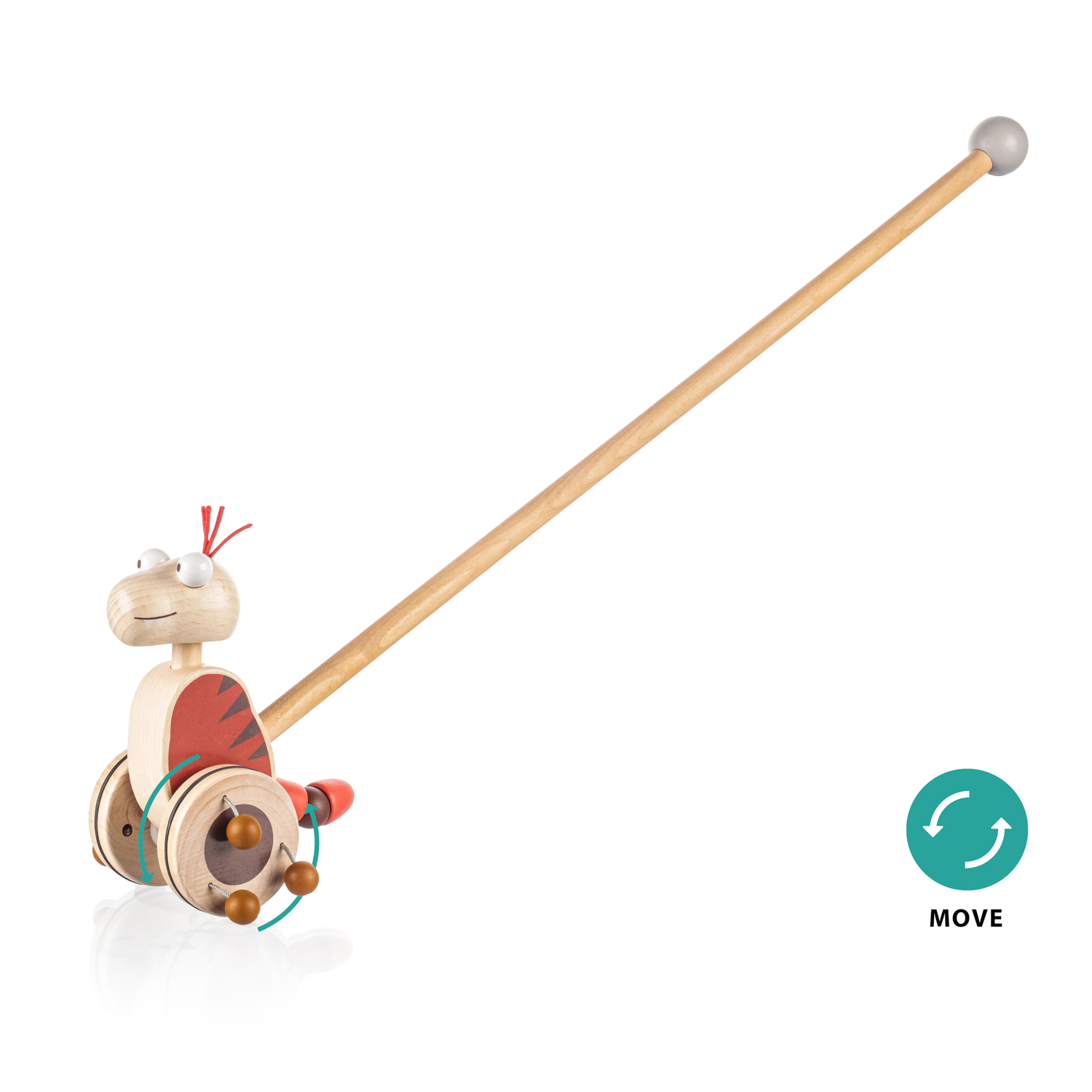 ZOPA Dřevěný jezdík Dinosaurus, Red