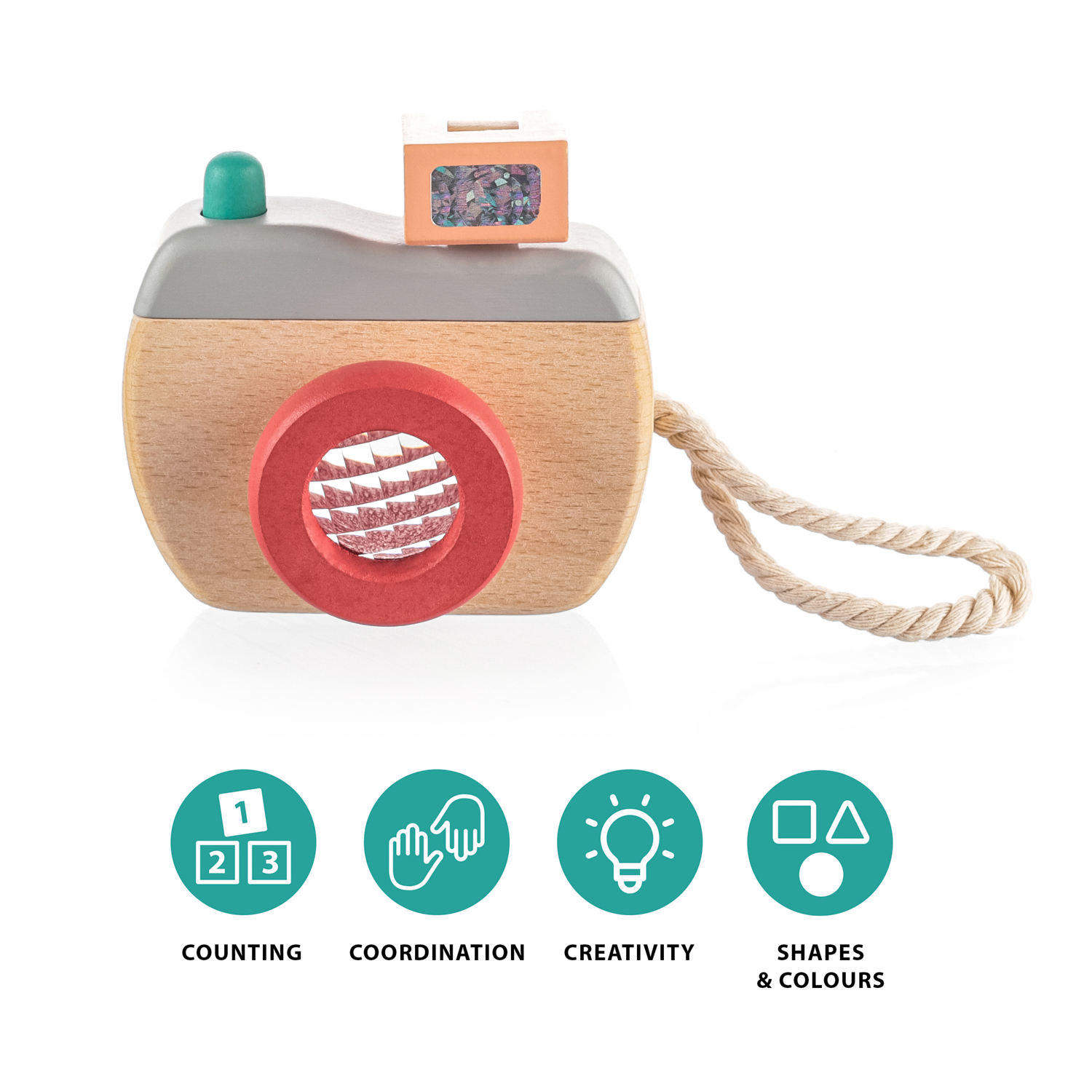 ZOPA Dřevěný fotoaparát, Grey