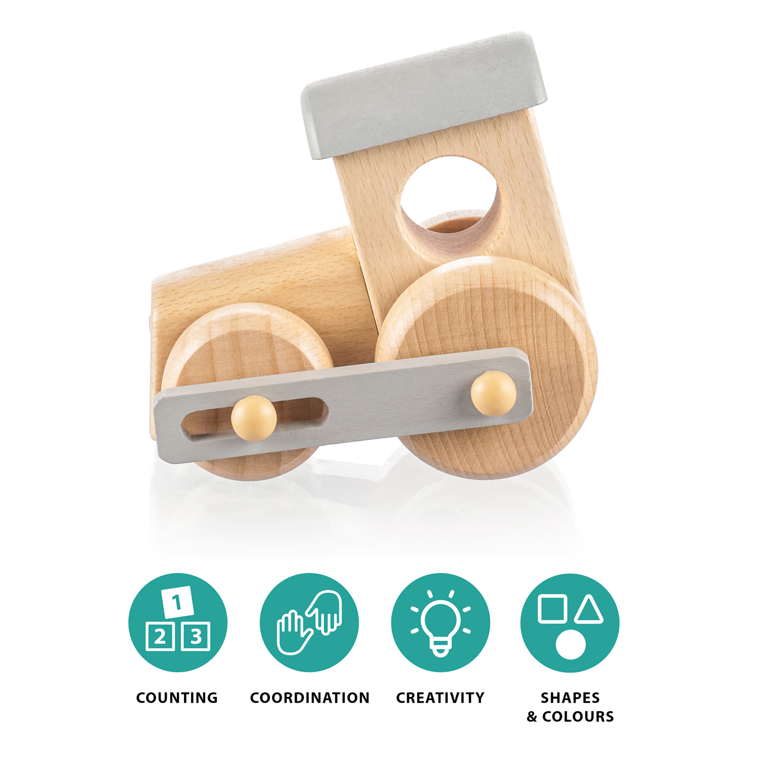 ZOPA Dřevěná mašinka, Grey