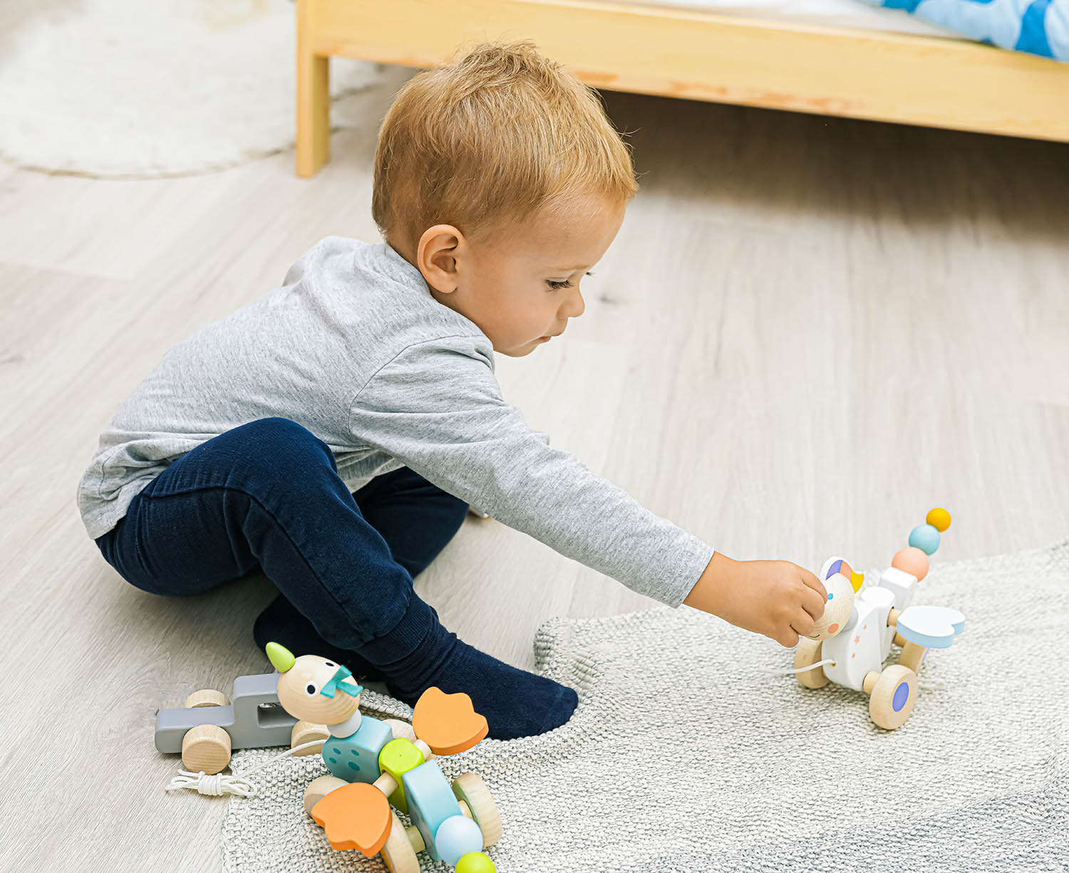 ZOPA Dřevěná tahací hračka, Unicorn