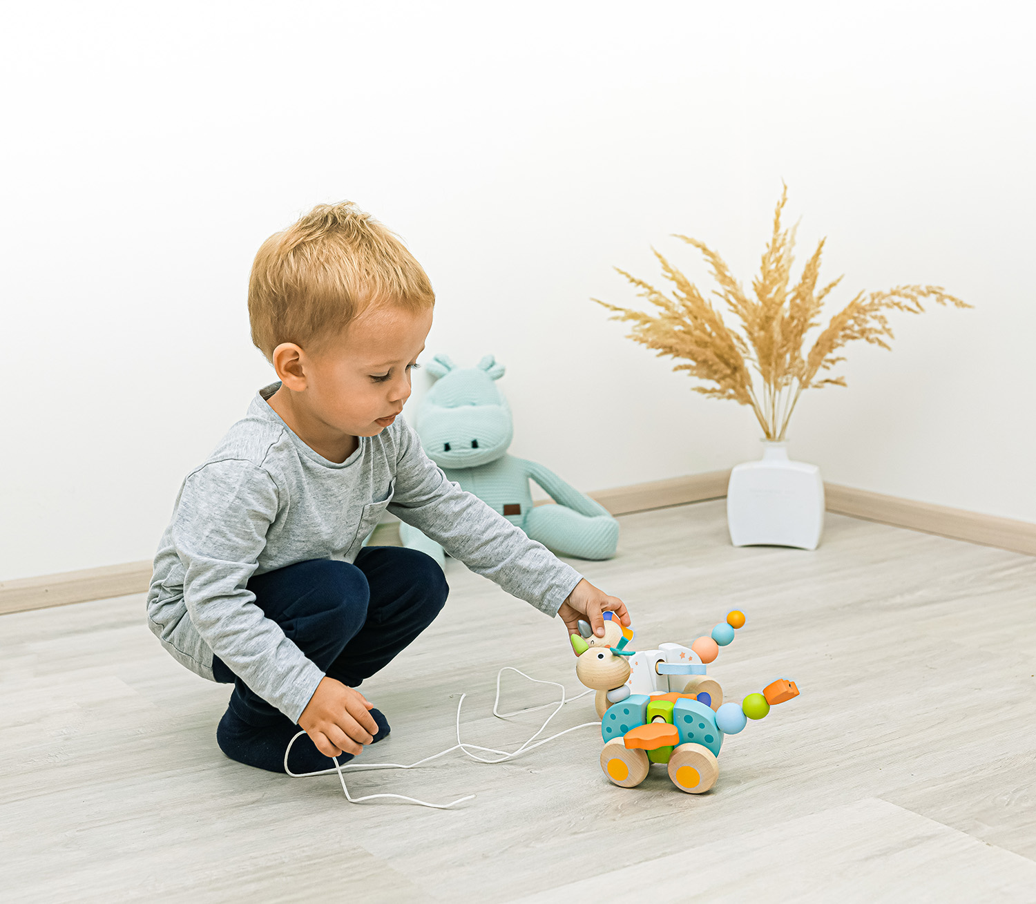 ZOPA Dřevěná tahací hračka, Unicorn