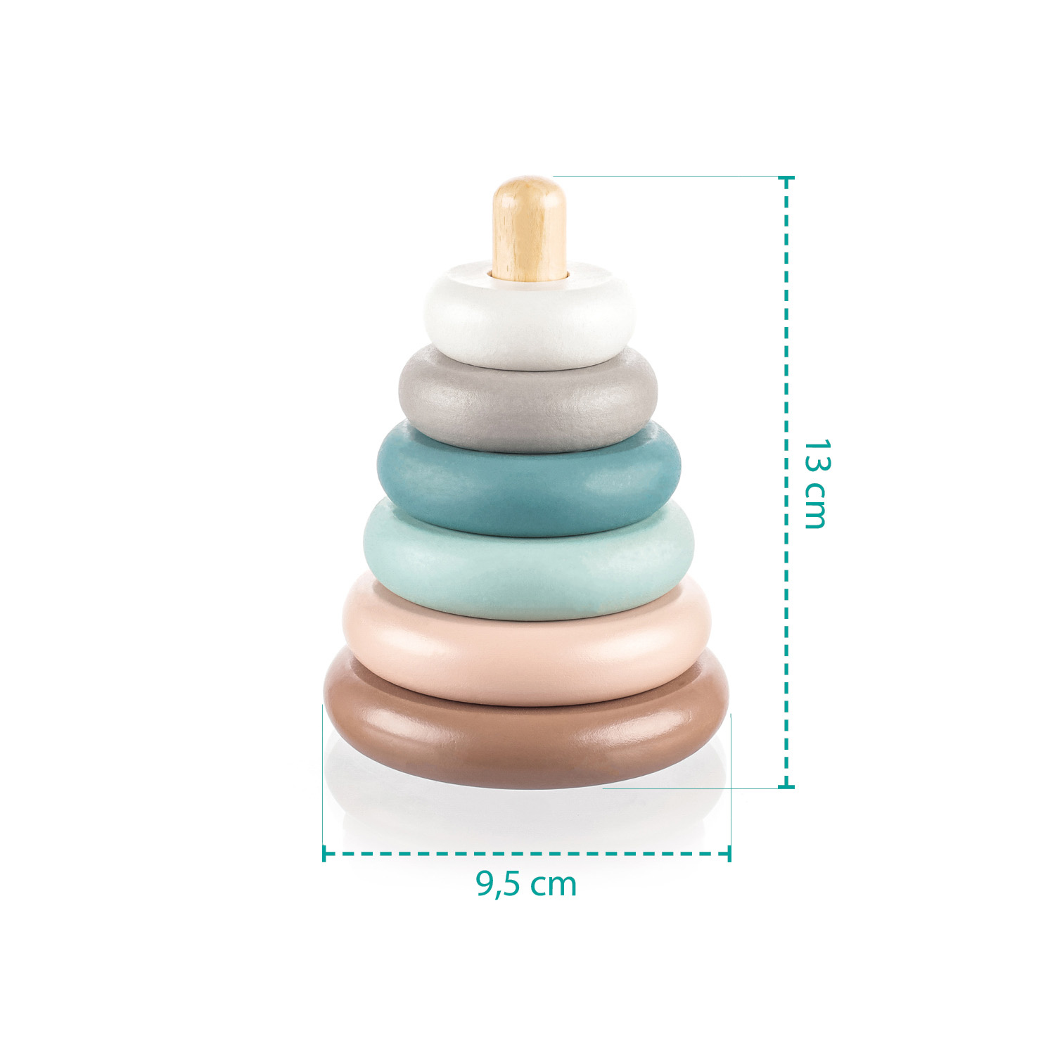 ZOPA Dřevěné nasazovací kroužky, Blue